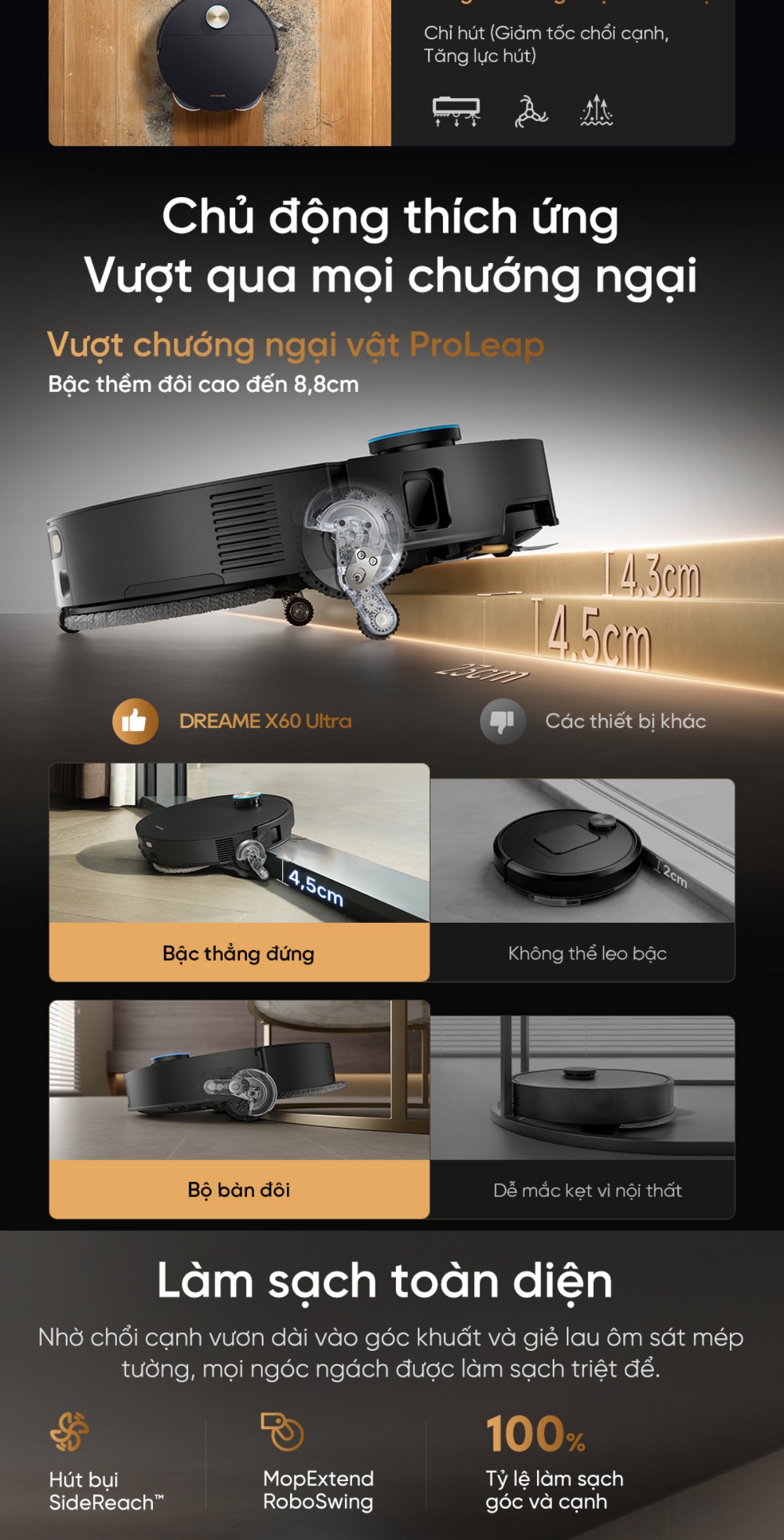 Robot hút bụi Dreame X60 Ultra