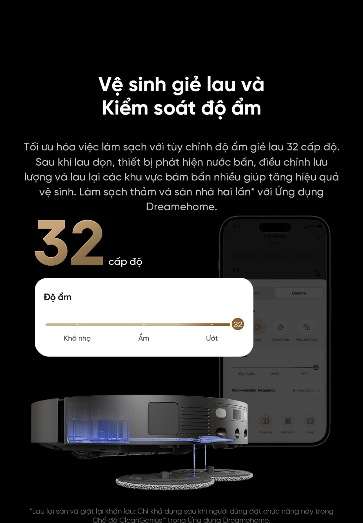 Robot hút bụi Dreame X40 Master