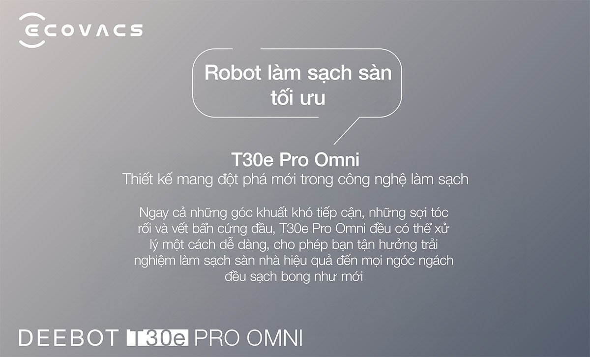 Robot hút bụi Ecovacs T30e Pro Omni