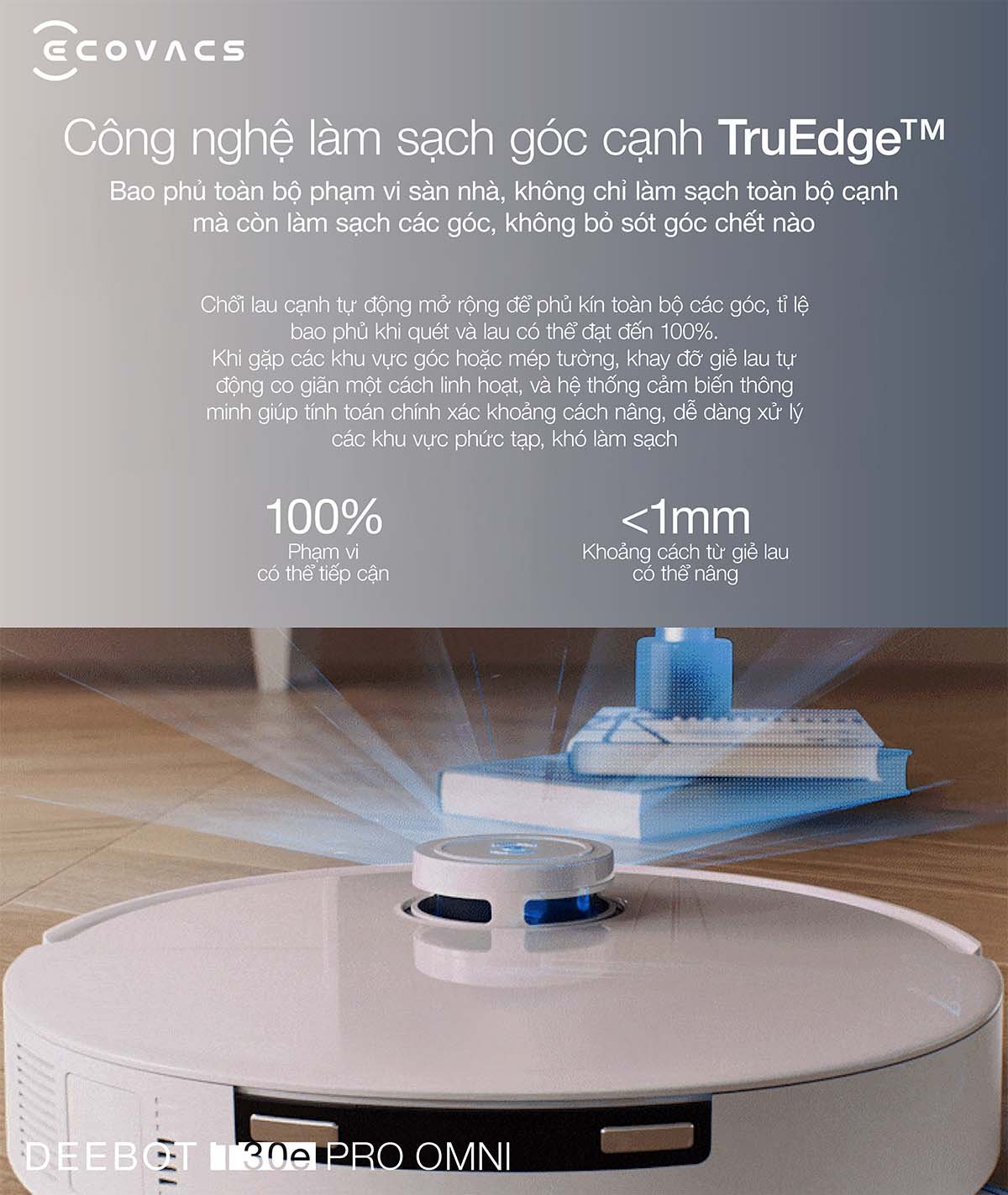 Robot hút bụi Ecovacs T30e Pro Omni