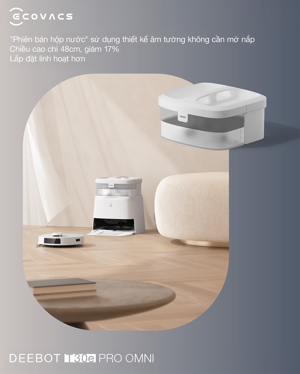 Robot hút bụi Ecovacs T30e Pro Omni