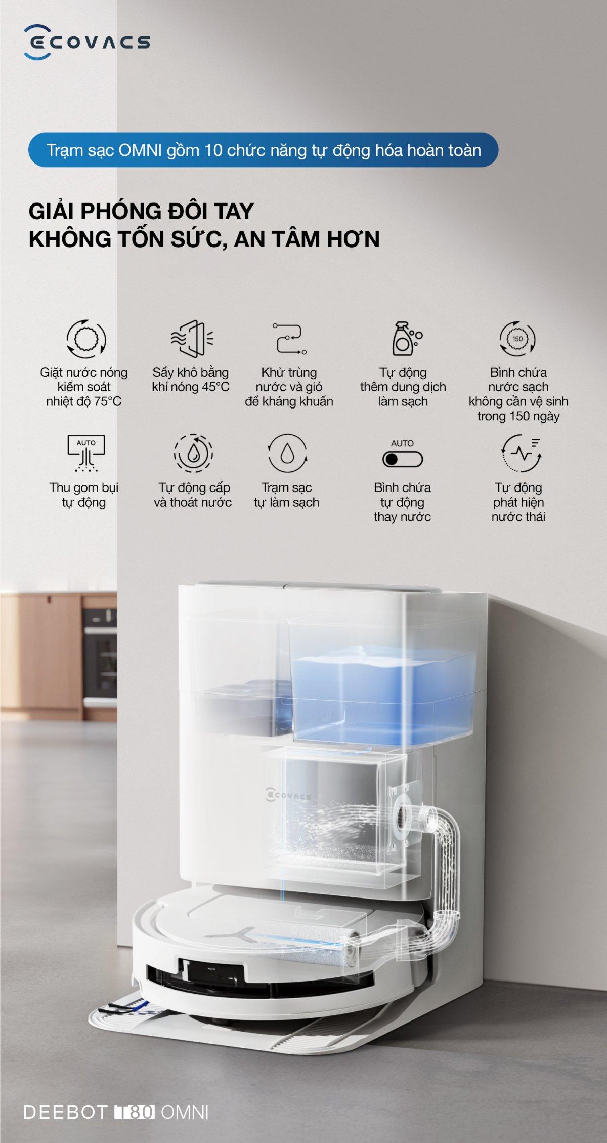 Robot hút bụi Ecovacs T80 OMNI