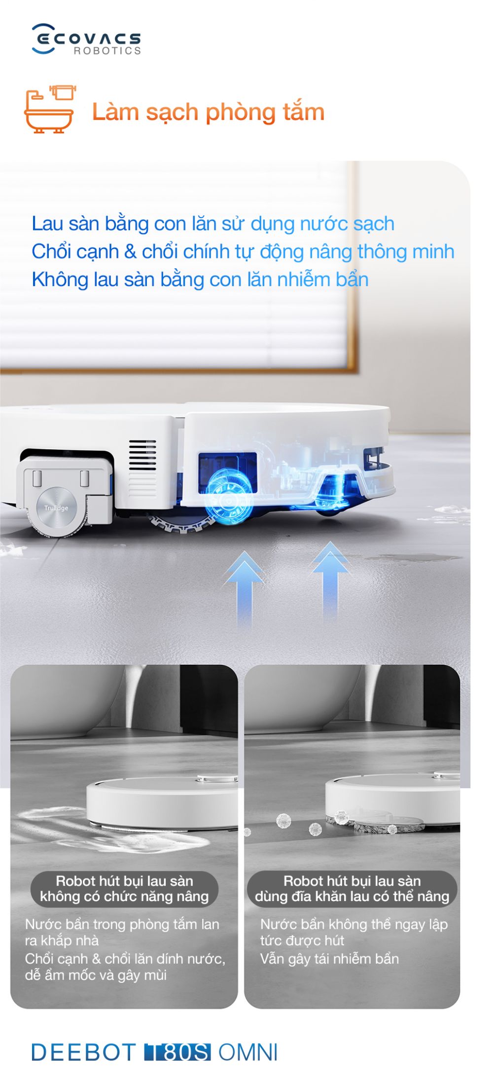 Robot hút bụi Ecovacs T80s Omni
