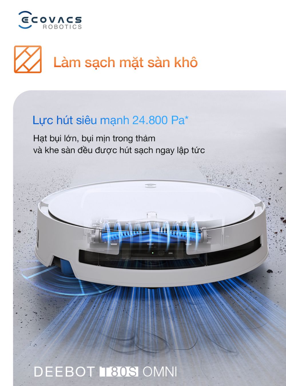 Robot hút bụi Ecovacs T80s Omni