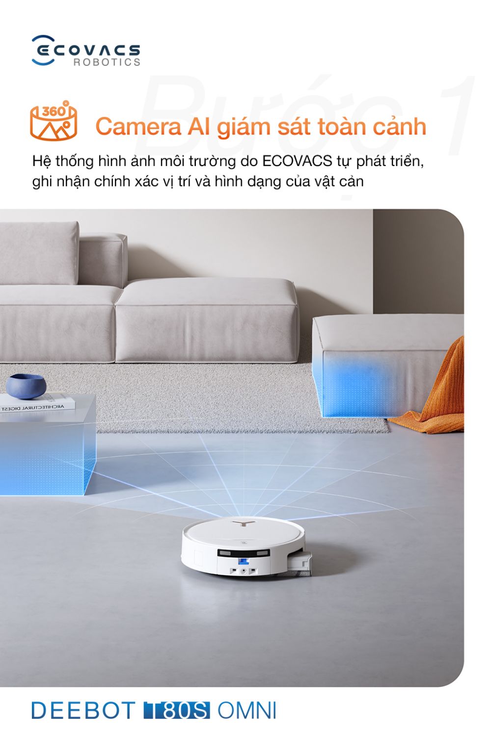 Robot hút bụi Ecovacs T80s Omni