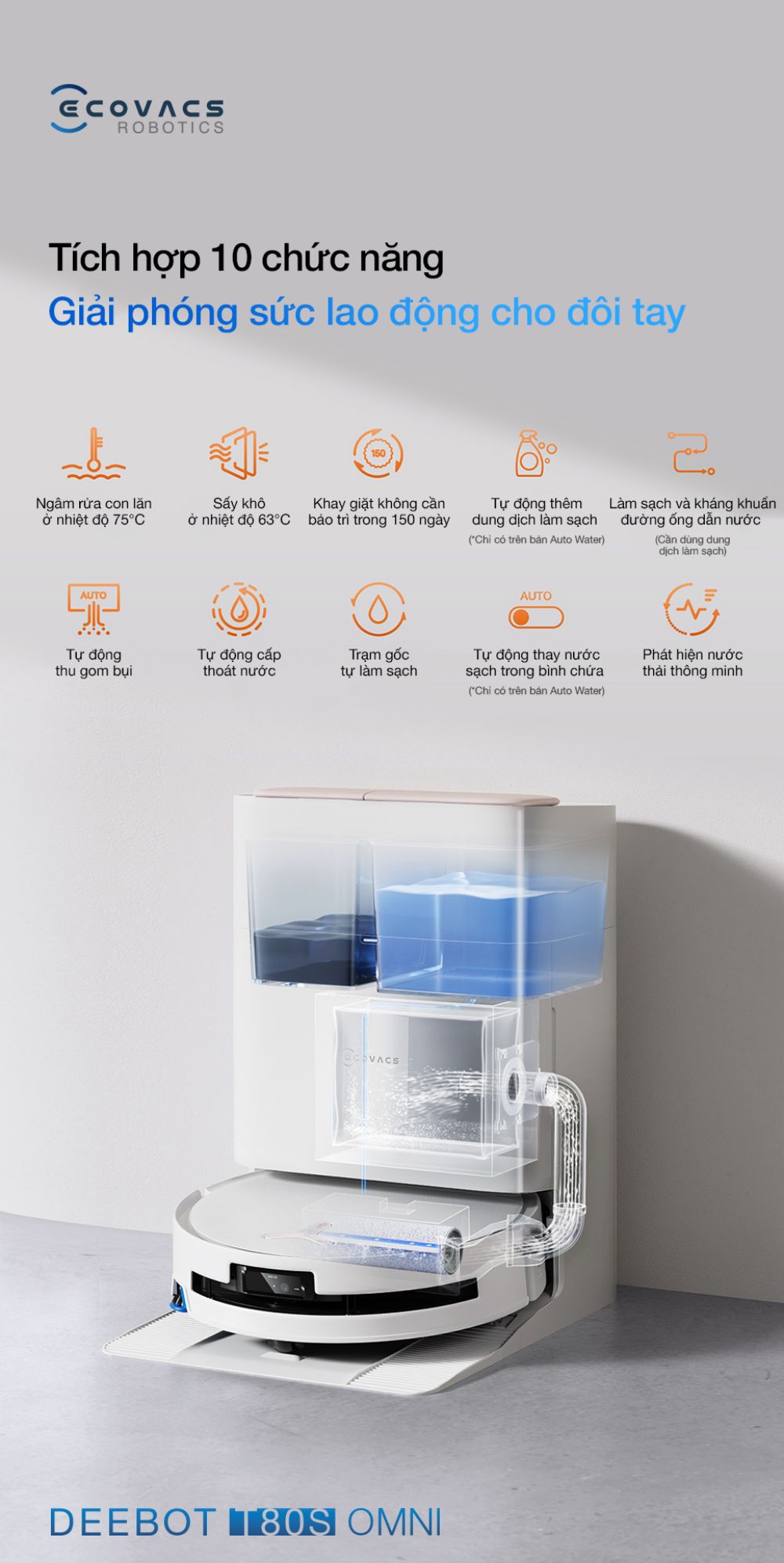 Robot hút bụi Ecovacs T80s Omni