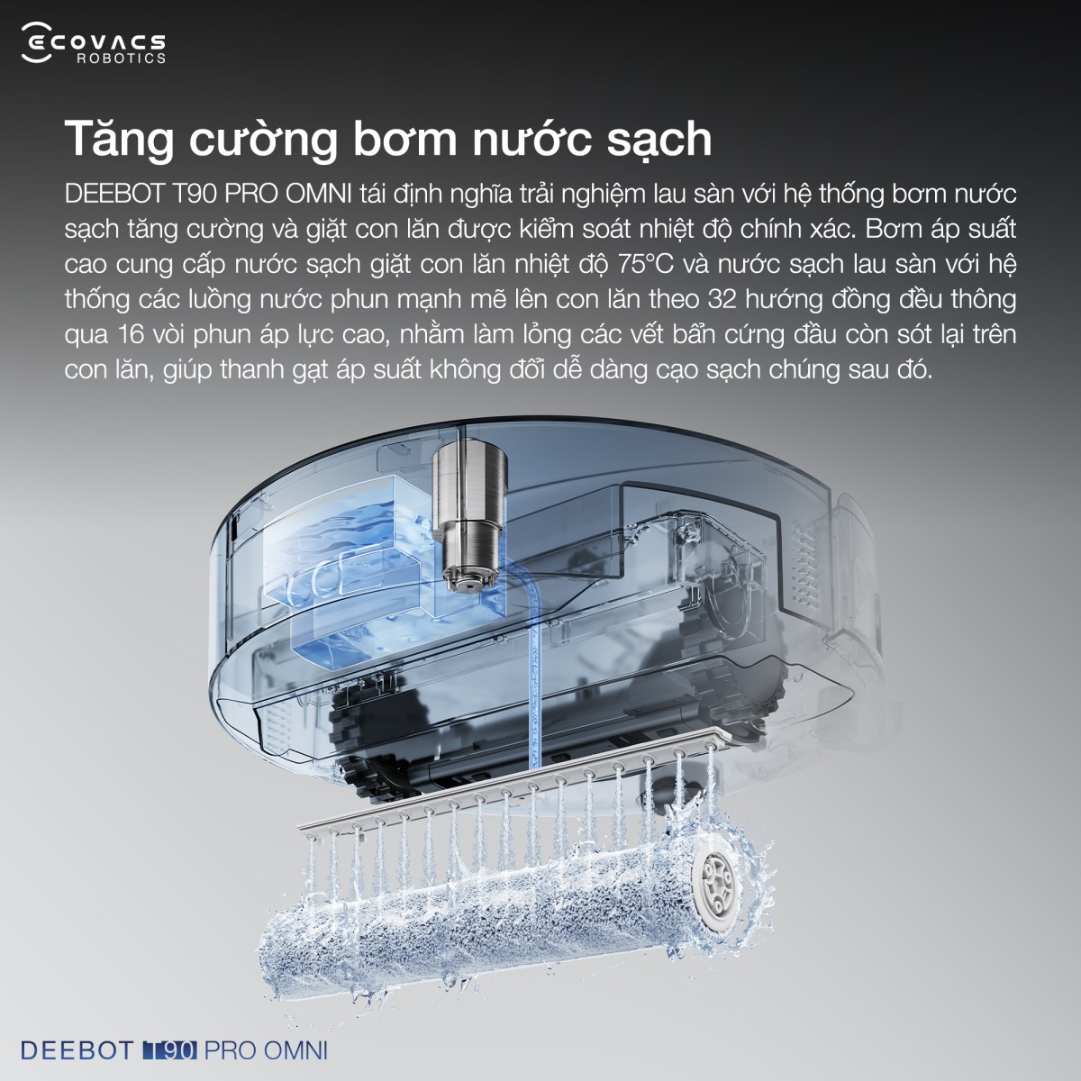 Robot hút bụi Ecovacs T90 Pro Omni