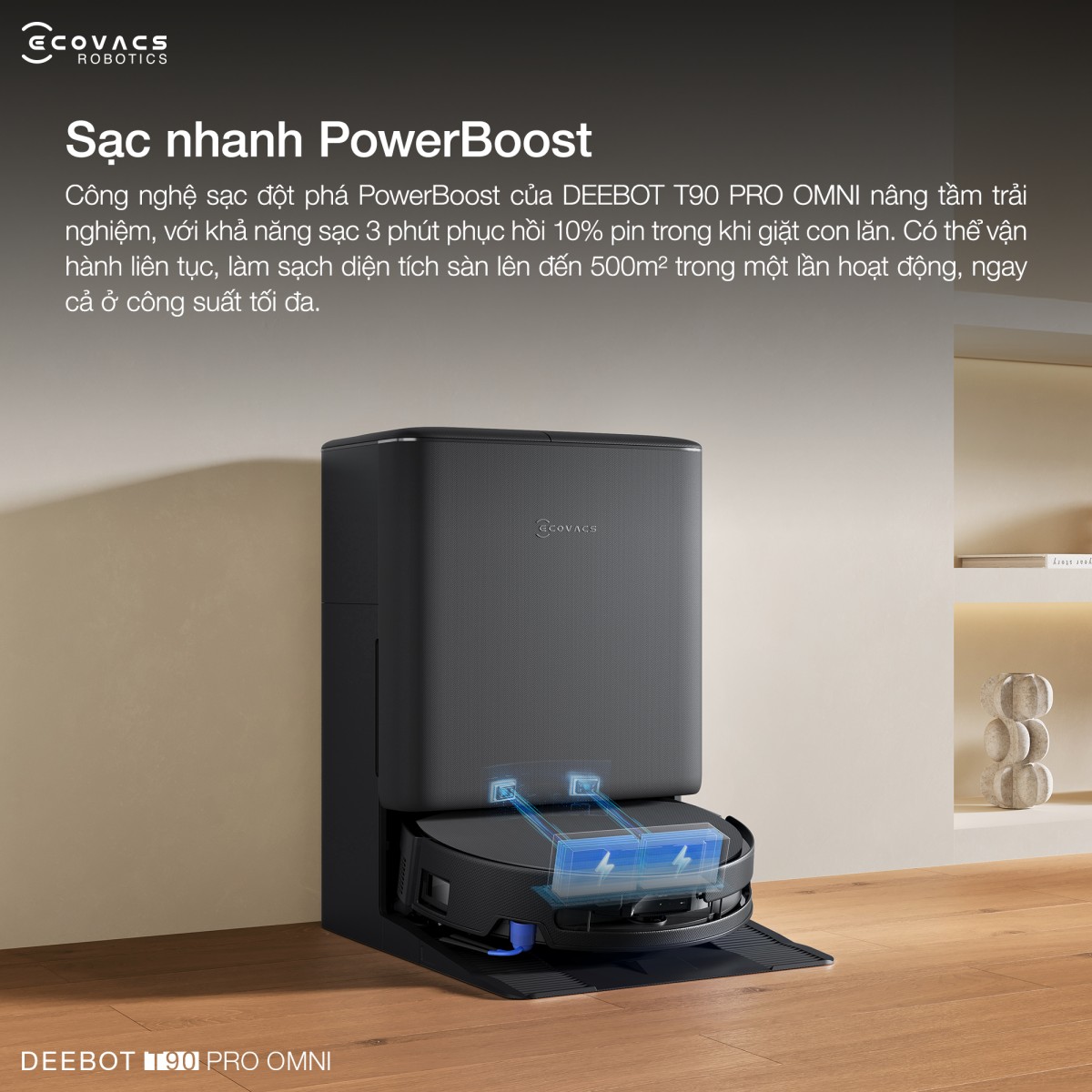 Robot hút bụi Ecovacs T90 Pro Omni