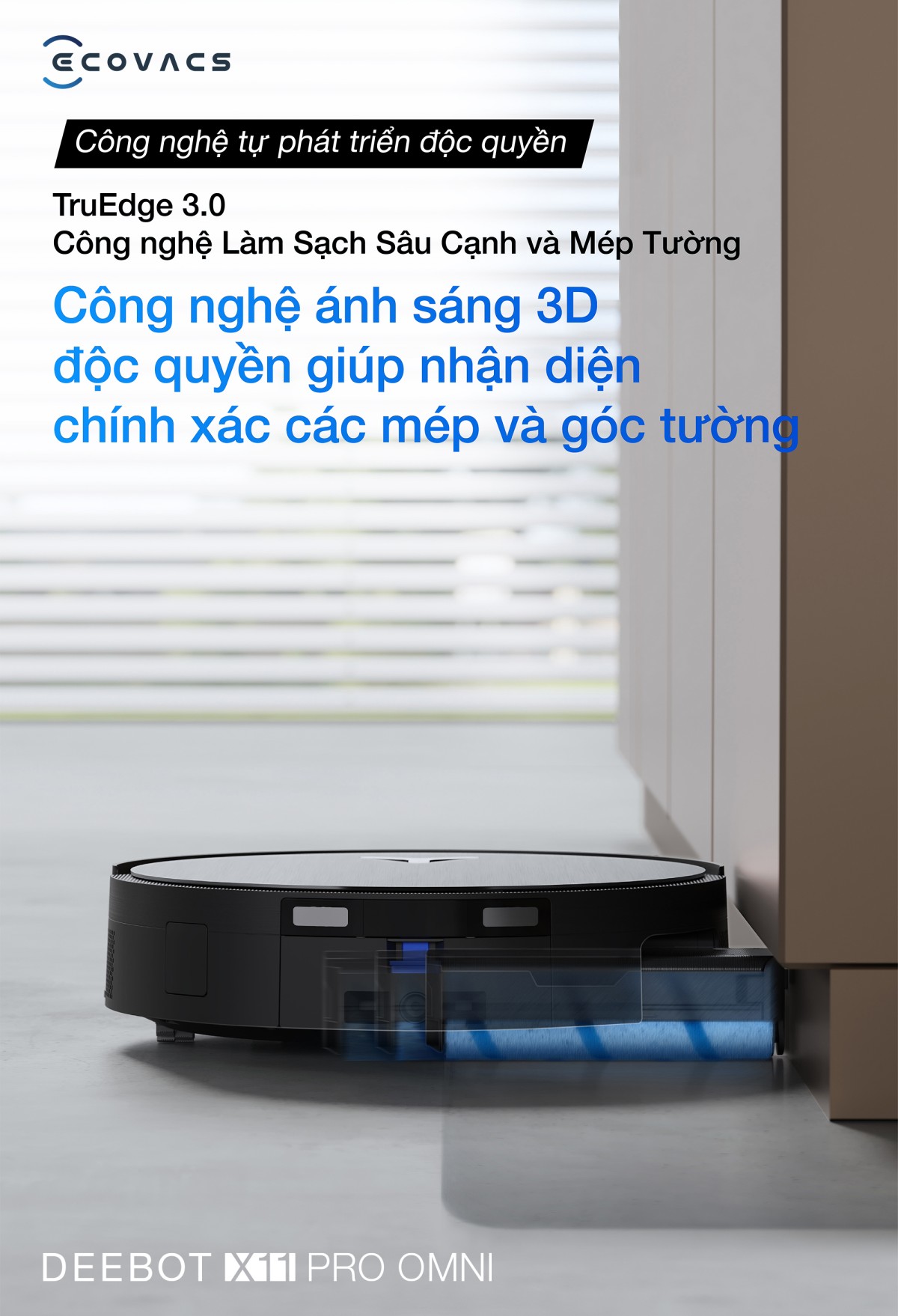 Robot hút bụi Ecovacs X11 Pro OMNI tự động cấp xả nước
