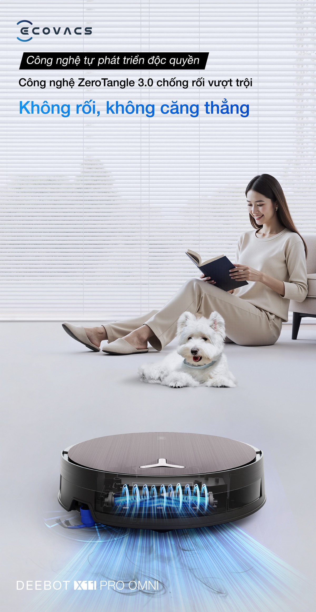 Robot hút bụi Ecovacs X11 Pro OMNI tự động cấp xả nước