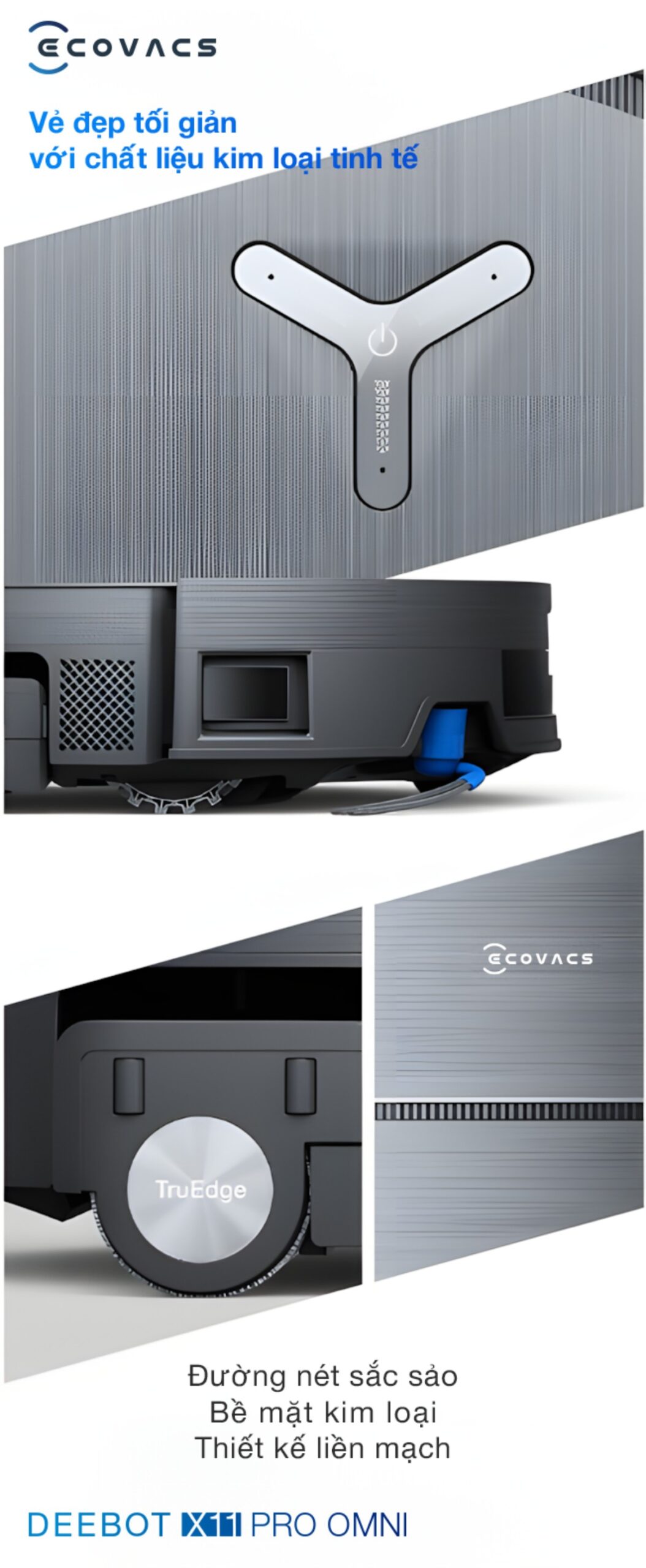 Robot hút bụi Ecovacs X11 Pro OMNI tự động cấp xả nước