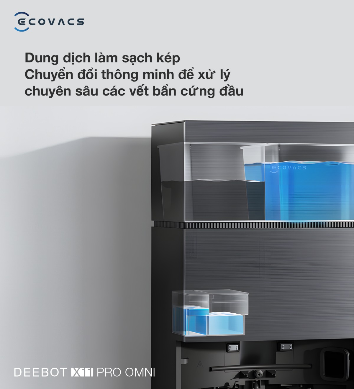 Robot hút bụi Ecovacs X11 Pro OMNI tự động cấp xả nước
