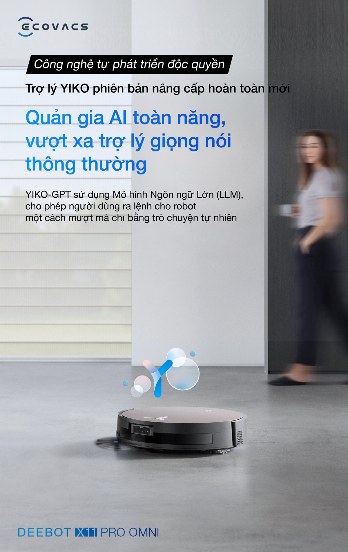 Robot hút bụi Ecovacs X11 Pro OMNI tự động cấp xả nước