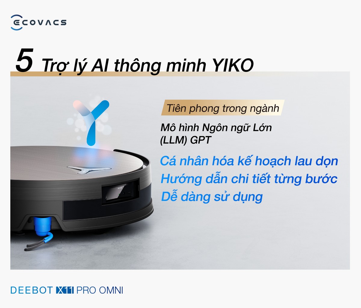Robot hút bụi Ecovacs X11 Pro OMNI tự động cấp xả nước