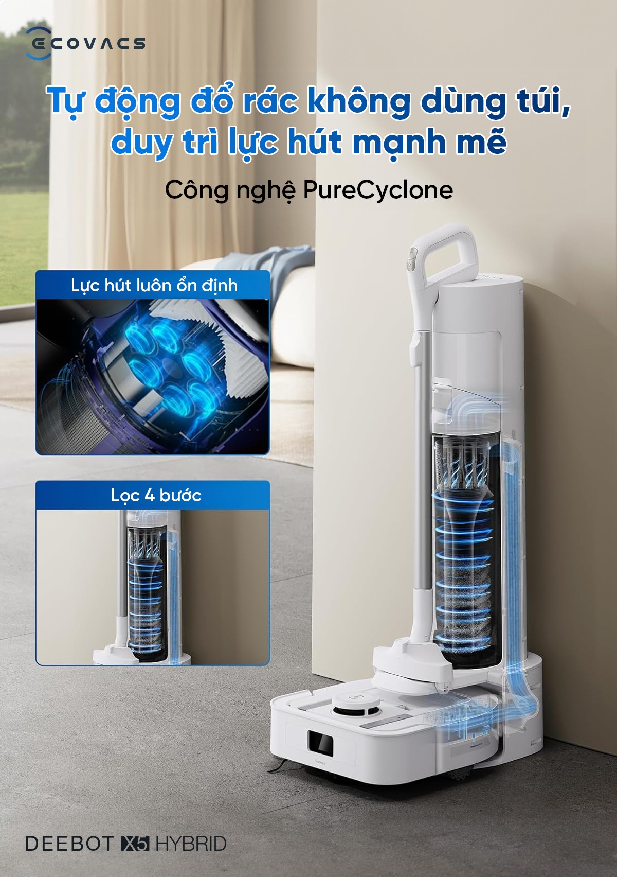Robot hút bụi Ecovacs X5 Hybrid