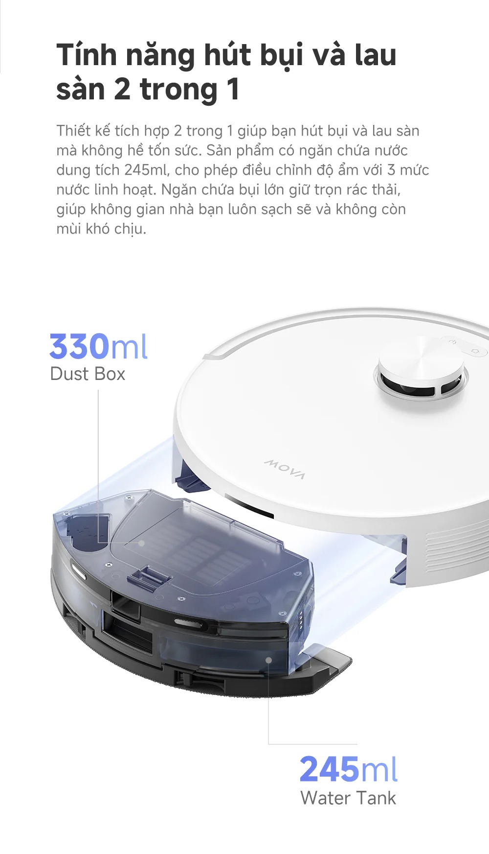 Robot hút bụi Mova E20s Pro Plus
