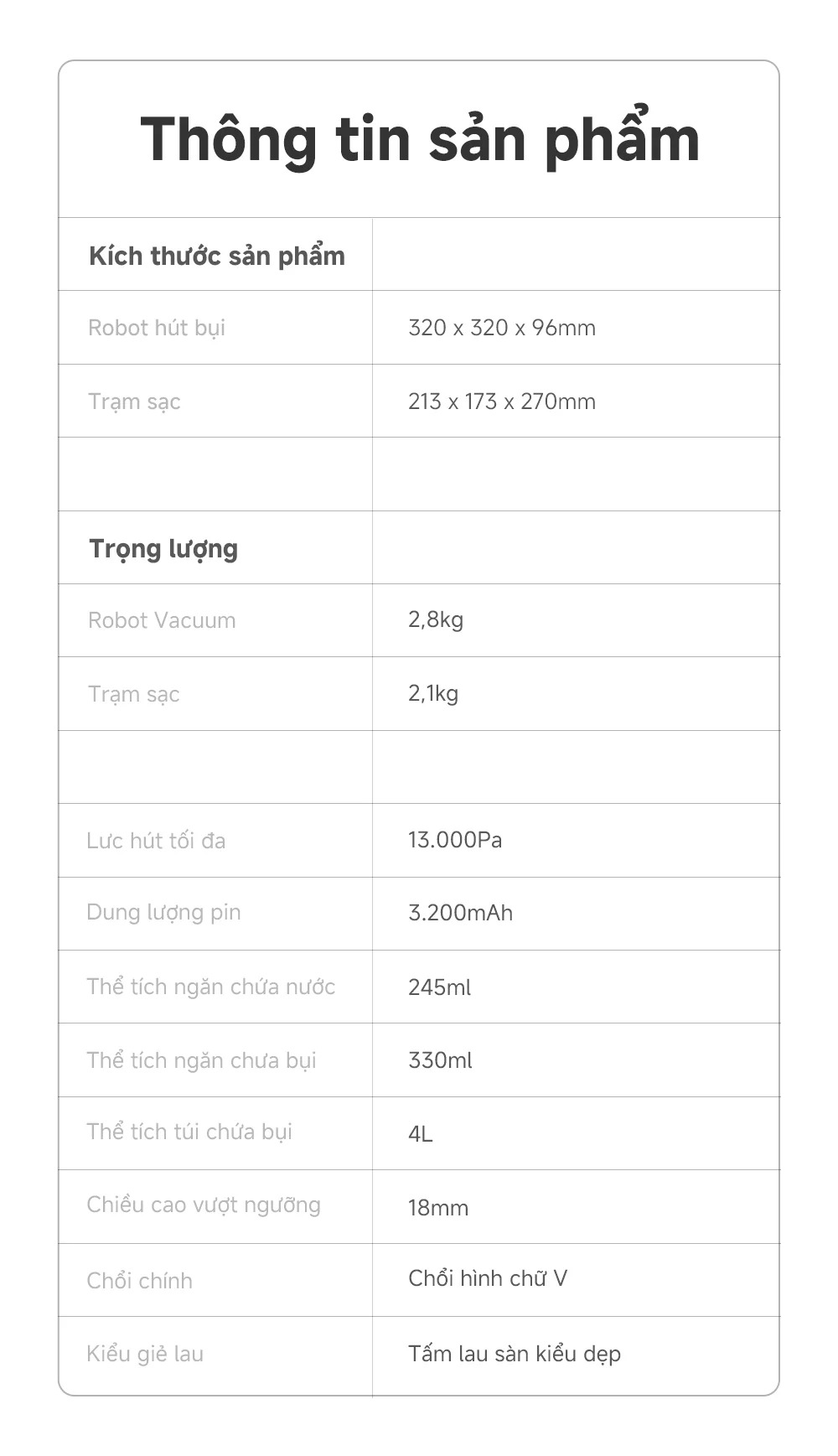 Robot hút bụi Mova E20s Pro Plus