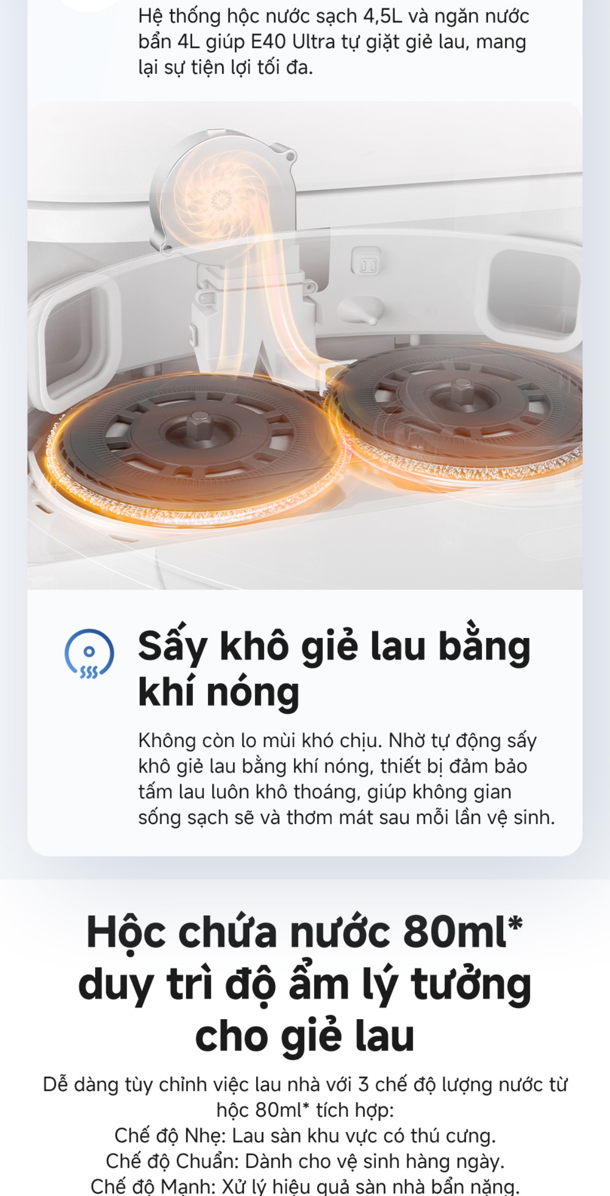 Robot hút bụi Mova E40 Ultra