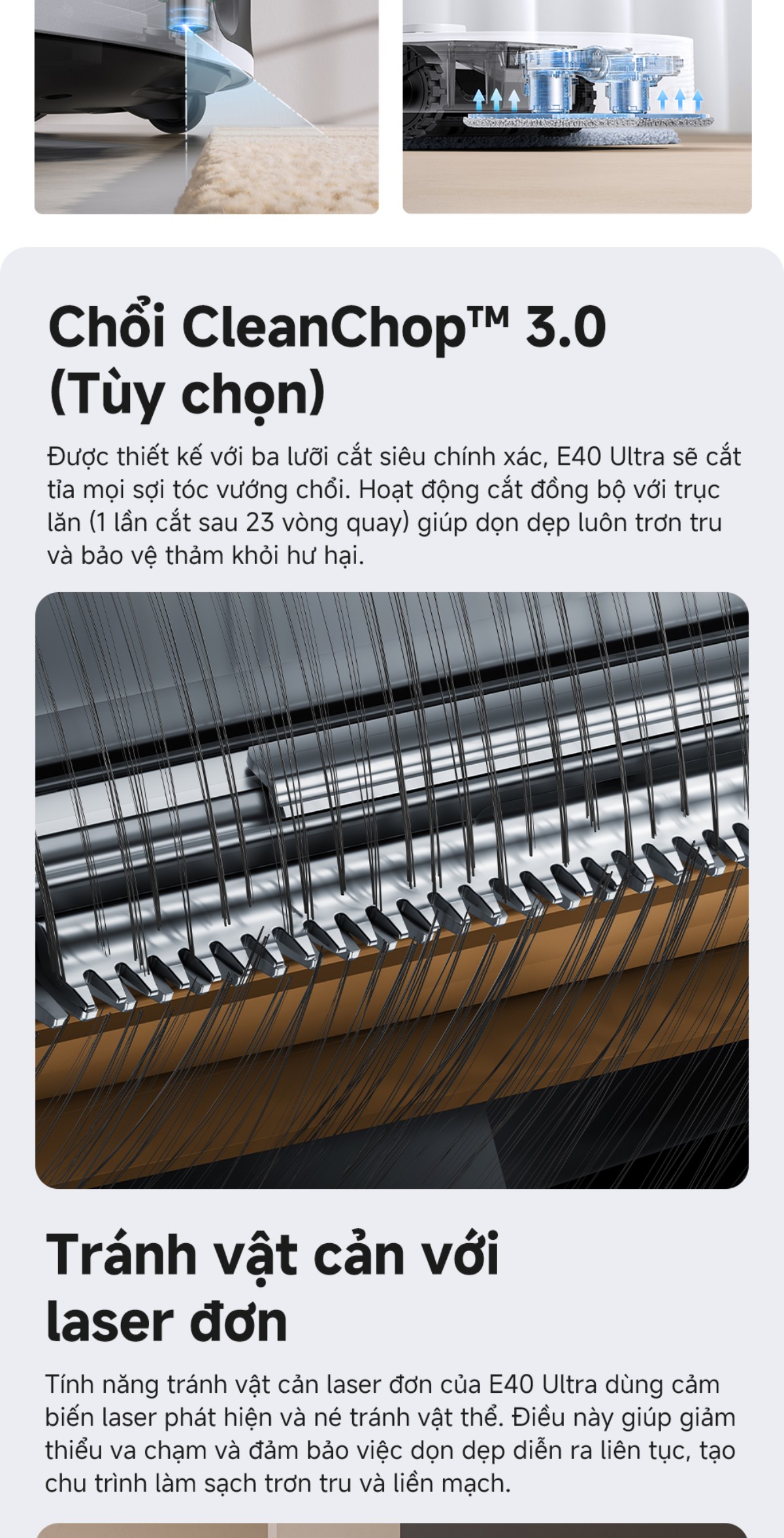 Robot hút bụi Mova E40 Ultra