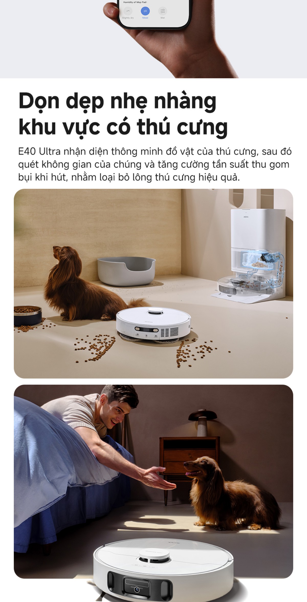 Robot hút bụi Mova E40 Ultra