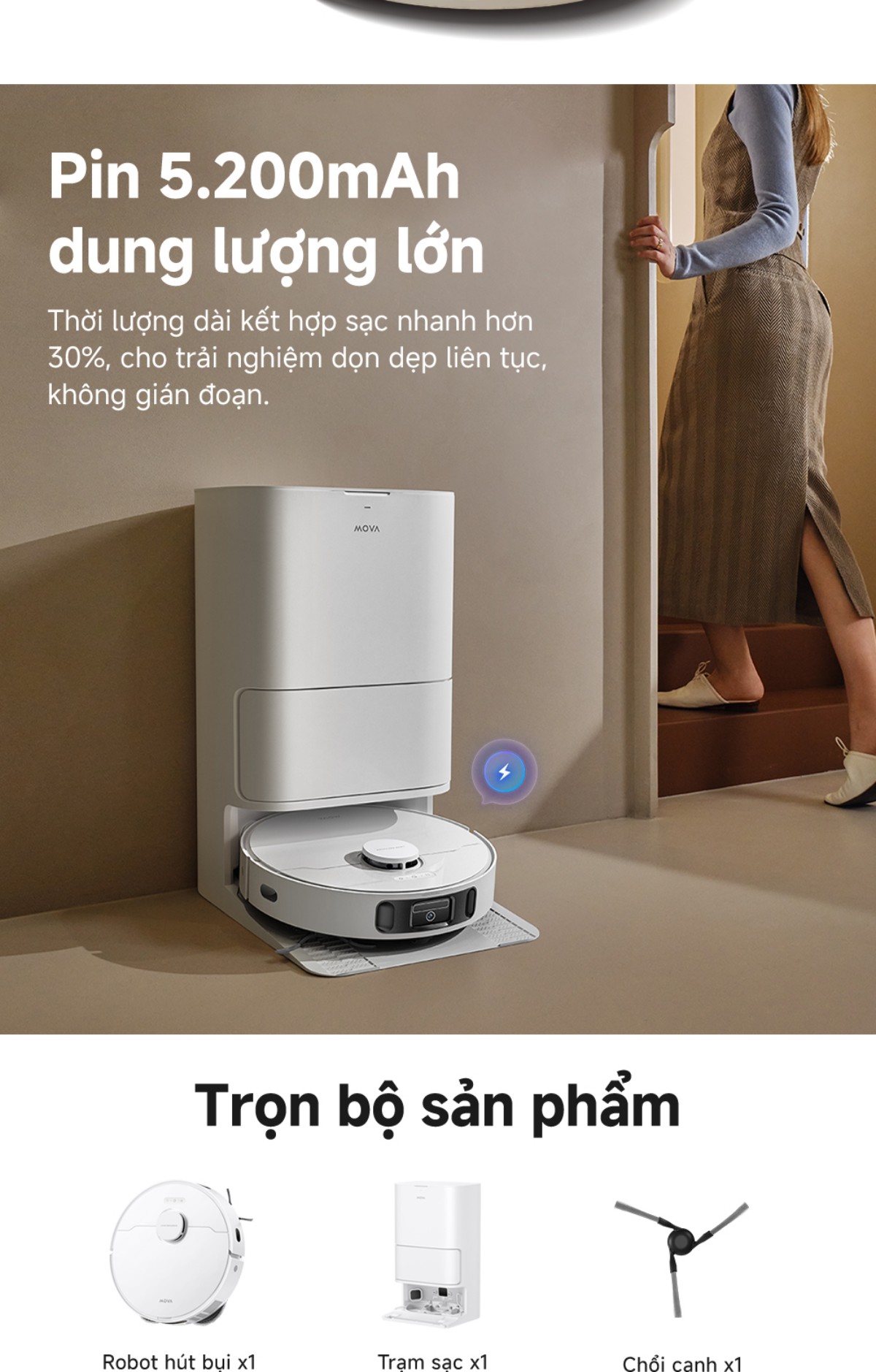 Robot hút bụi Mova E40 Ultra