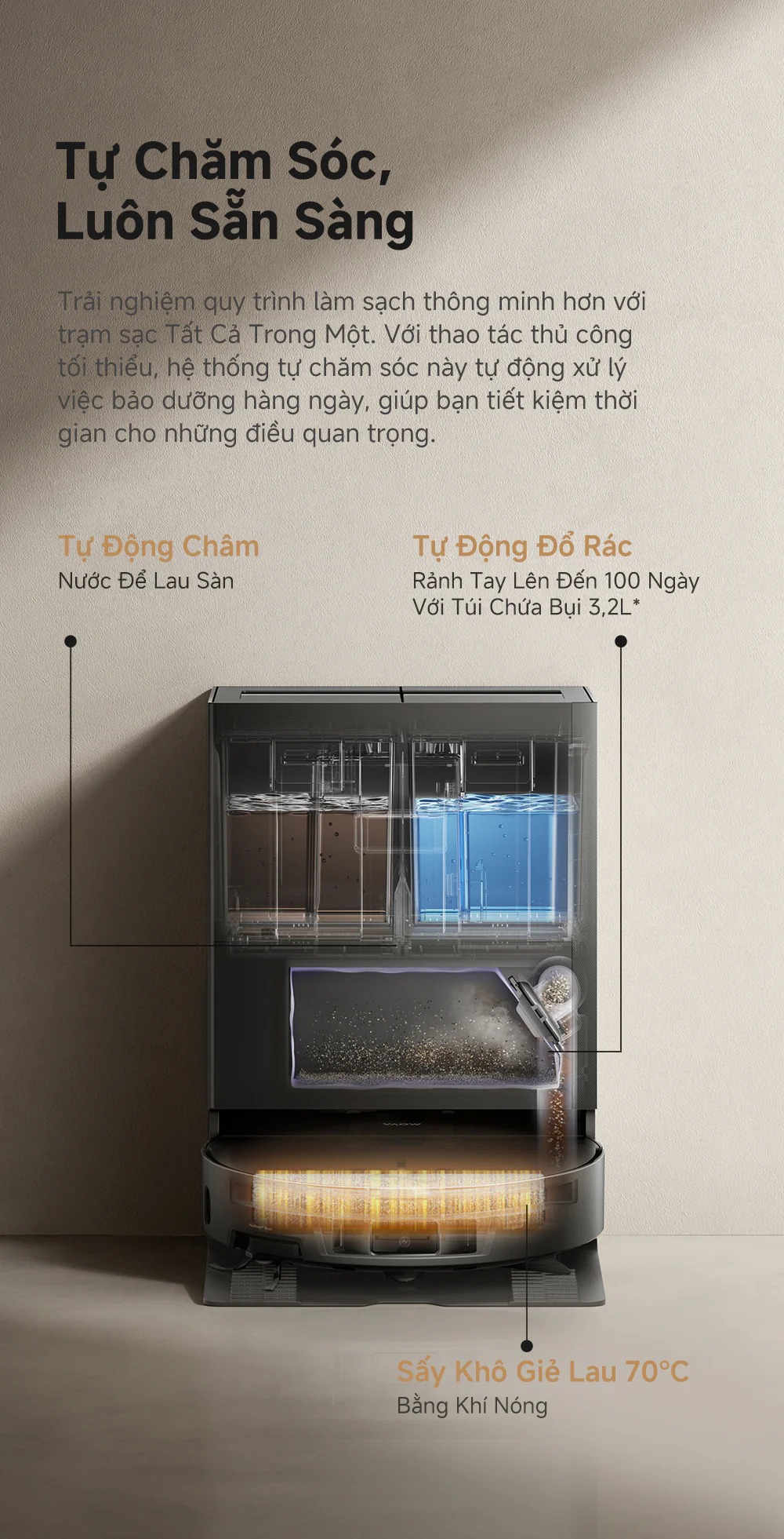Robot hút bụi Mova S70 Roller