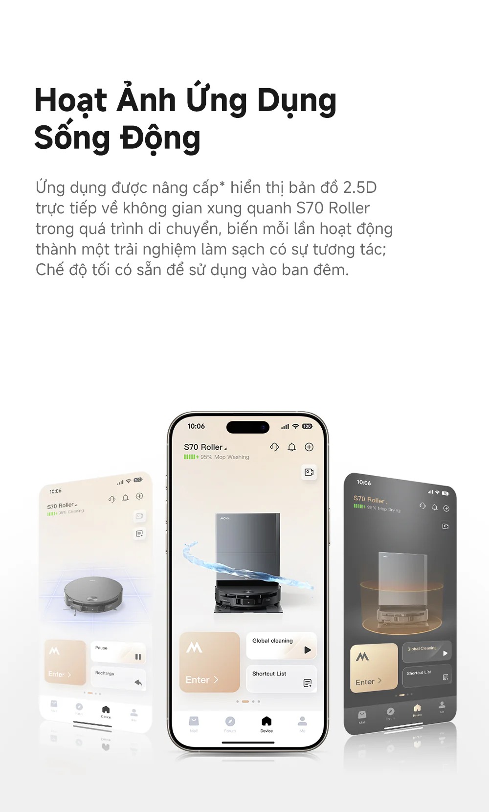 Robot hút bụi Mova S70 Roller
