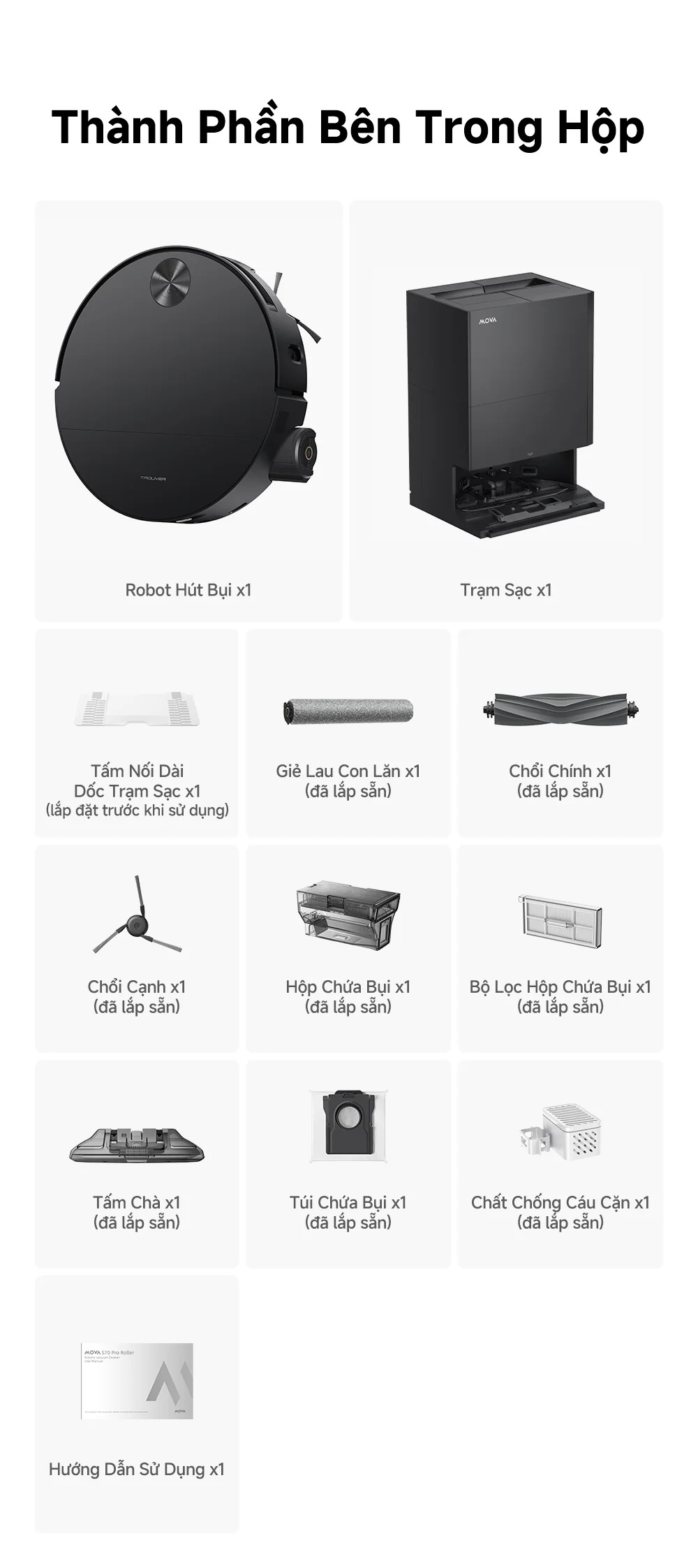 Robot hút bụi Mova S70 Roller