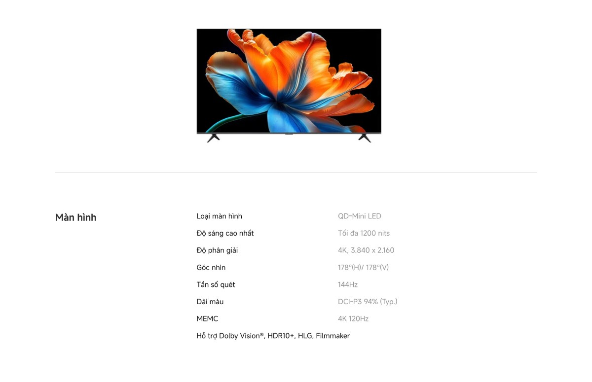 Xiaomi Smart Display S Mini LED 85 2026 | 85 Inch – QD-Mini LED – 4K/144Hz – 3GB/32GB