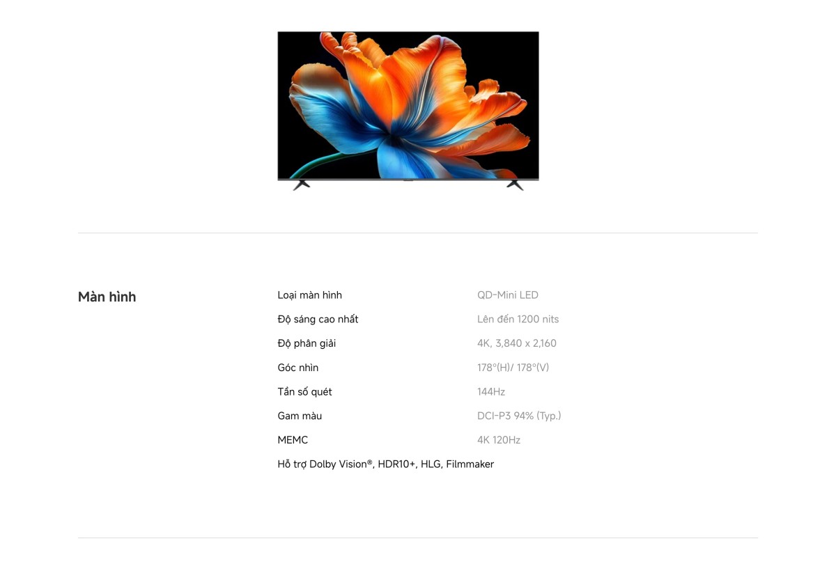 Xiaomi Smart Display S Mini LED 98 2026 | 98 Inch – QD-Mini LED – 4K/144Hz – 3GB/32GB