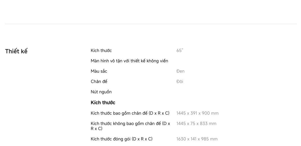 Tivi Xiaomi A 65 Inch - 2026 Bản Quốc Tế - 4K/60Hz - 2GB/8GB