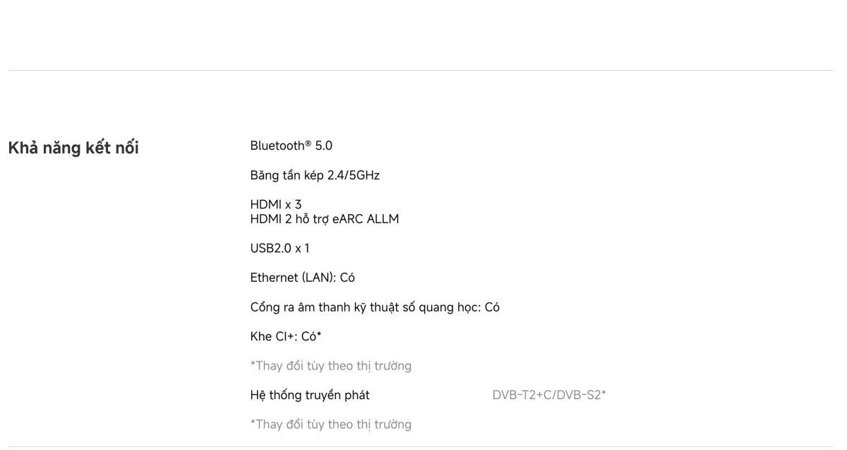 Tivi Xiaomi A Pro 55 Inch - 2026 Bản Quốc Tế - QLED 4K/60Hz - 2GB/8GB