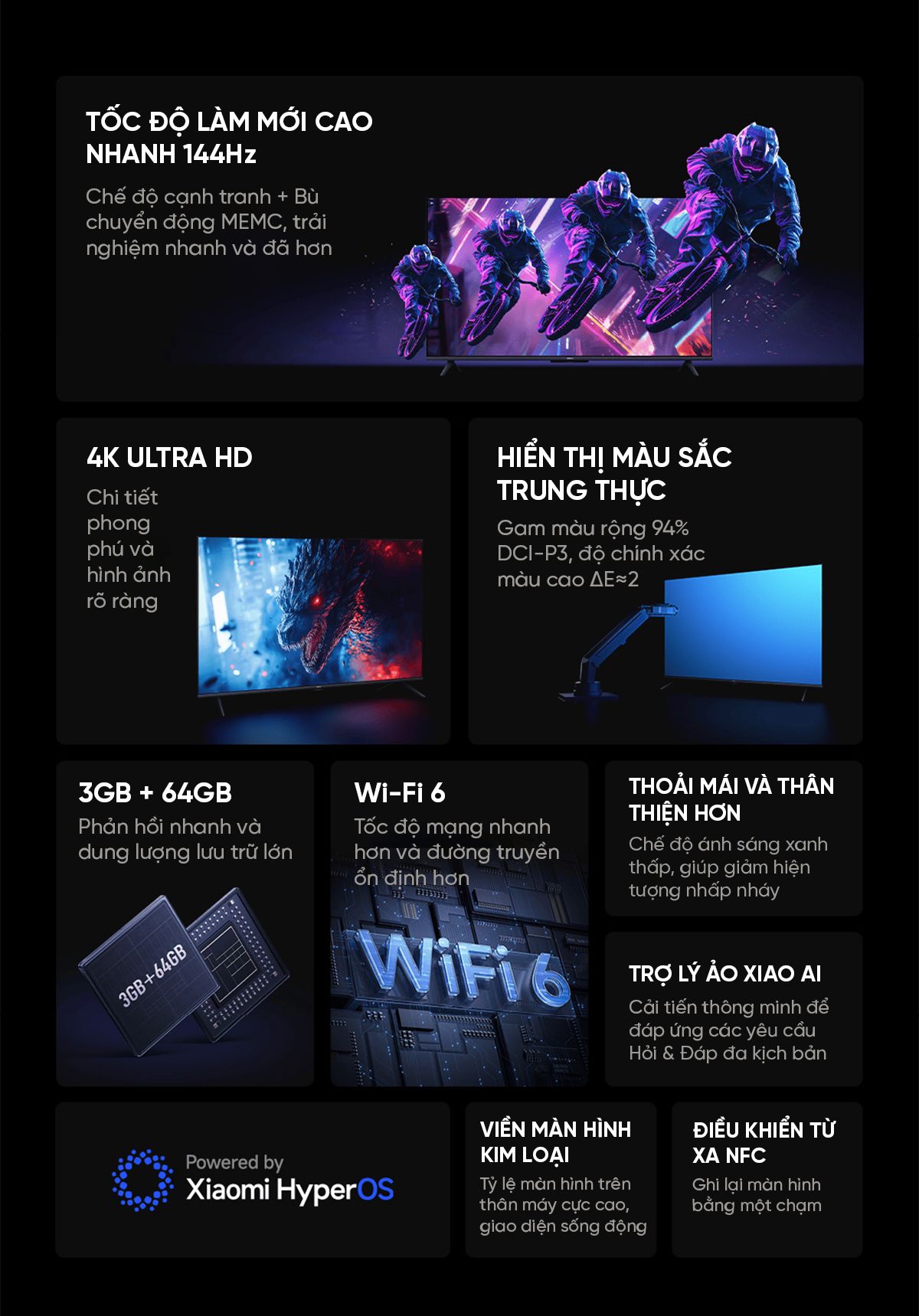 Tivi Xiaomi Redmi A Pro 55 Inch 2025 - 4K/120Hz - 3GB/64GB