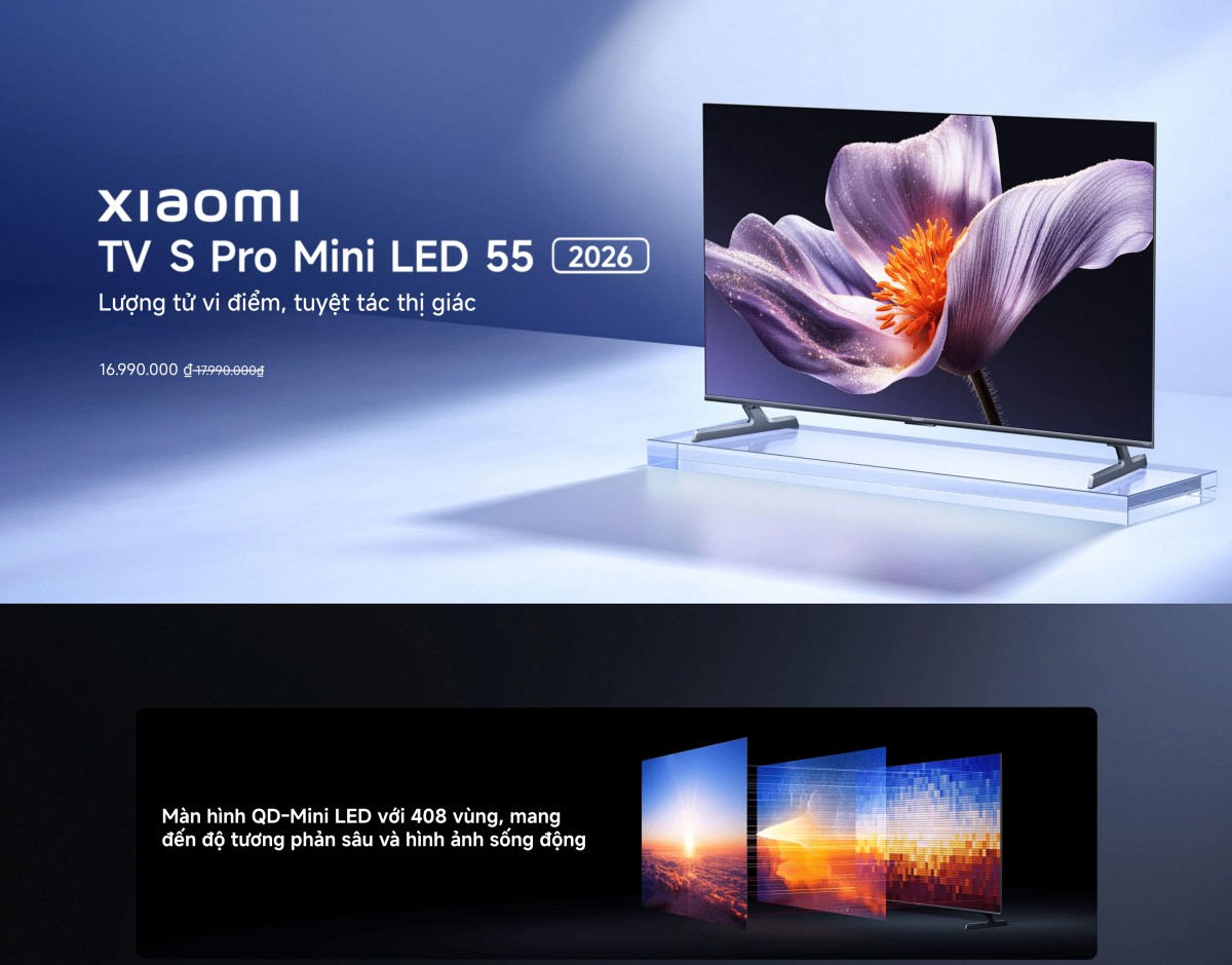 Tivi Xiaomi S Pro Mini LED 55 Inch 2026 - Bản Quốc Tế - 4K/144Hz - 3GB/32GB