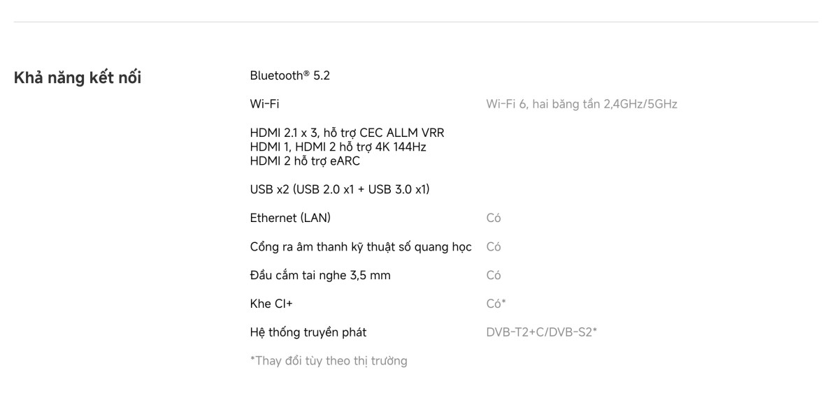 Tivi Xiaomi S Pro Mini LED 55 Inch 2026 - Bản Quốc Tế - 4K/144Hz - 3GB/32GB
