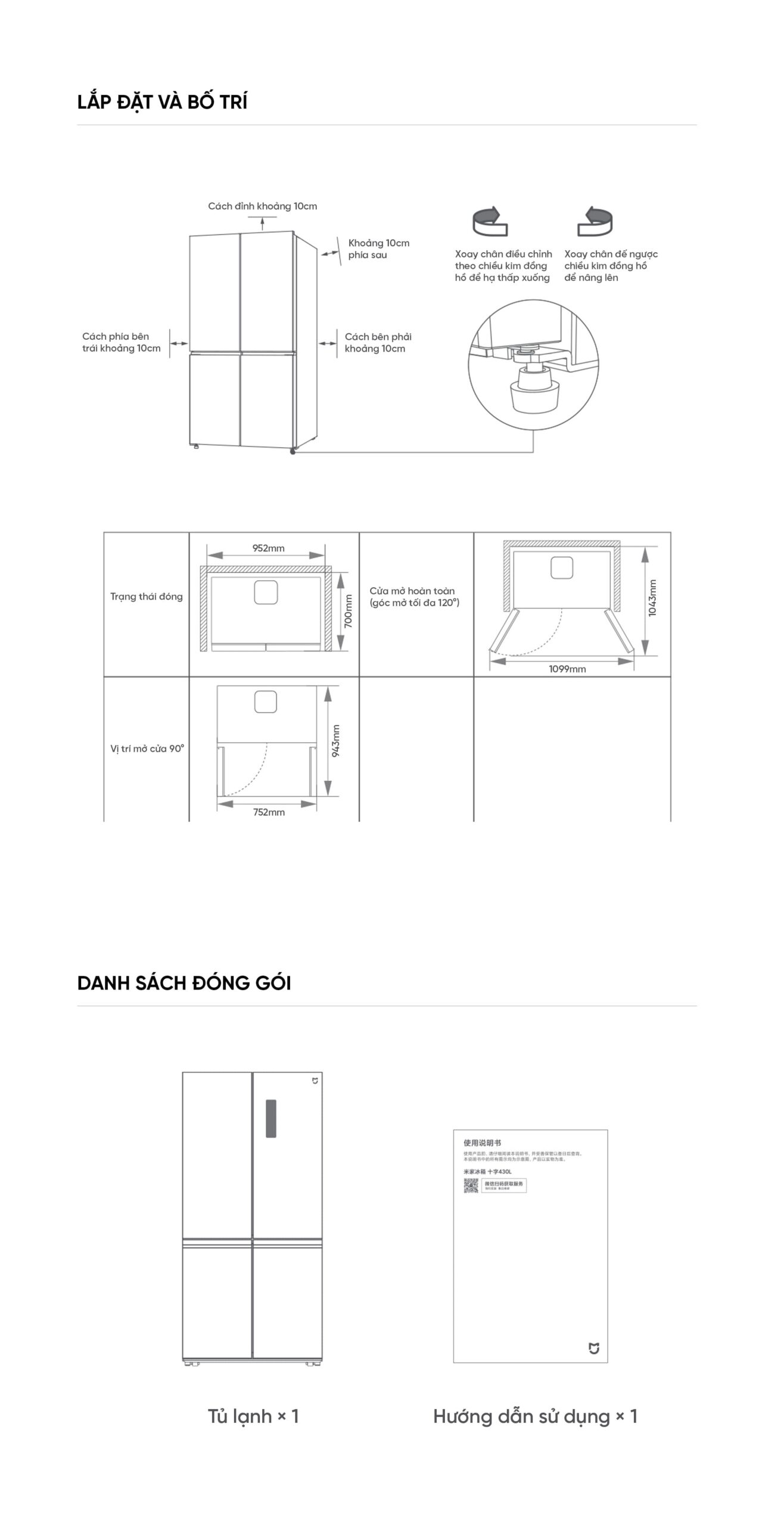 Tủ lạnh Xiaomi Mijia 430L 2026, 4 cánh, ion khử khuẩn, cấp đông nhanh