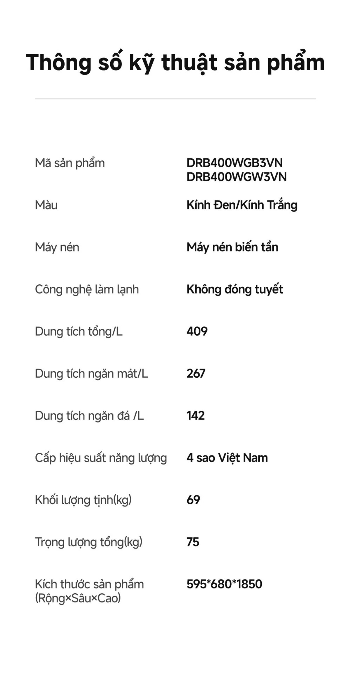 Tủ lạnh Dreame Mega Pro 409L