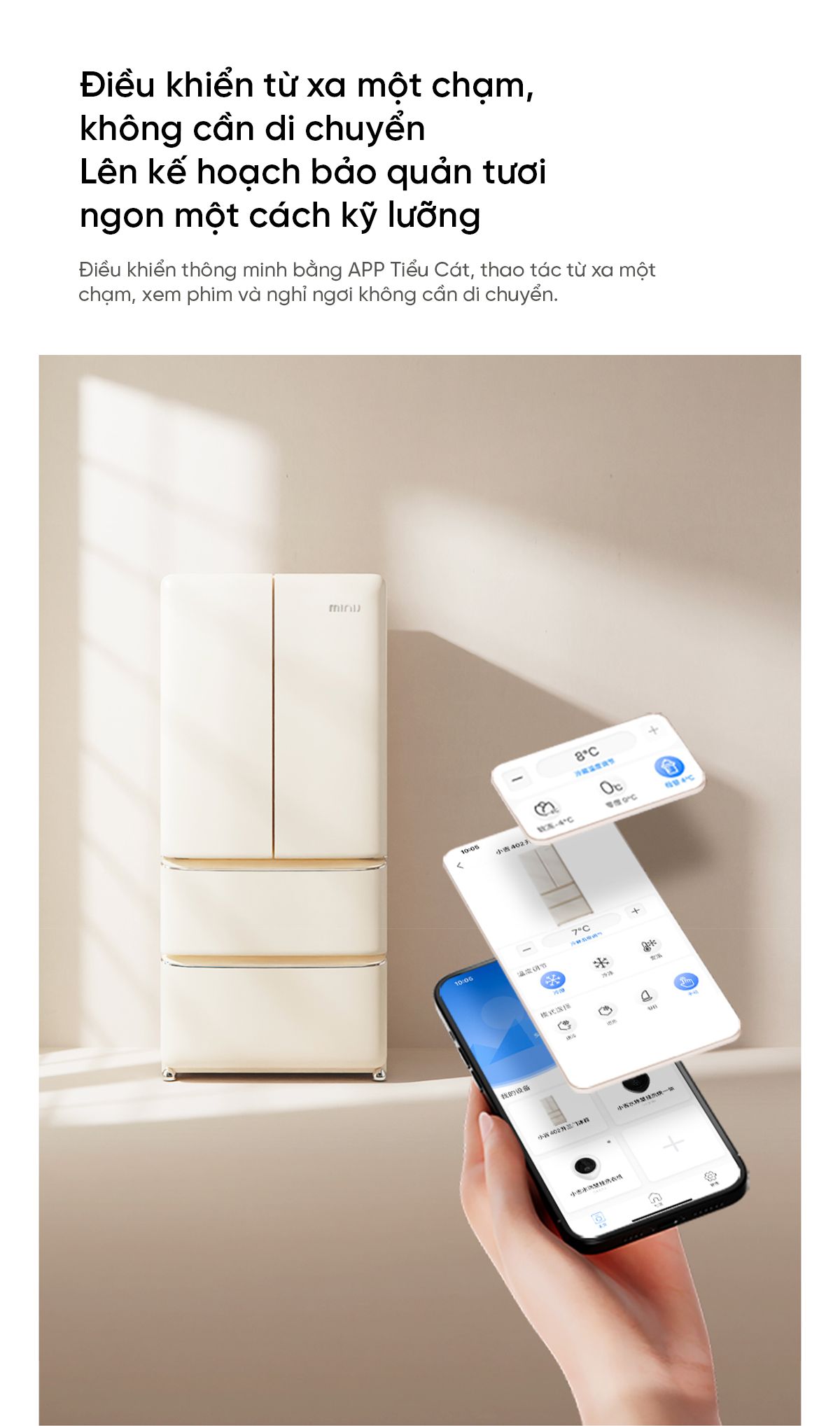 Tủ lạnh MiniJ Retro 508L Plus thiết kế cổ điển kiểu Pháp