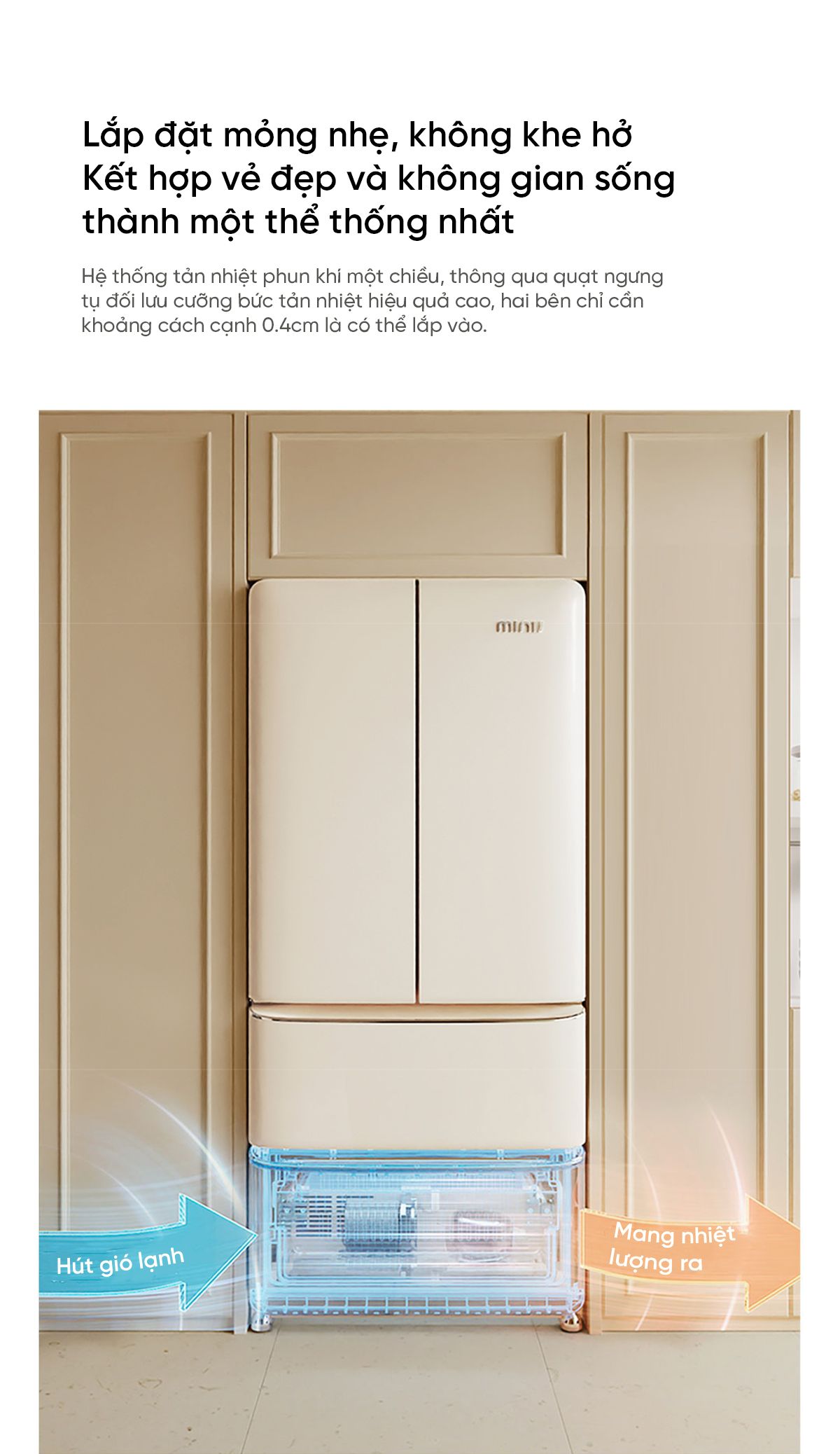 Tủ lạnh MiniJ Retro 508L Plus thiết kế cổ điển kiểu Pháp