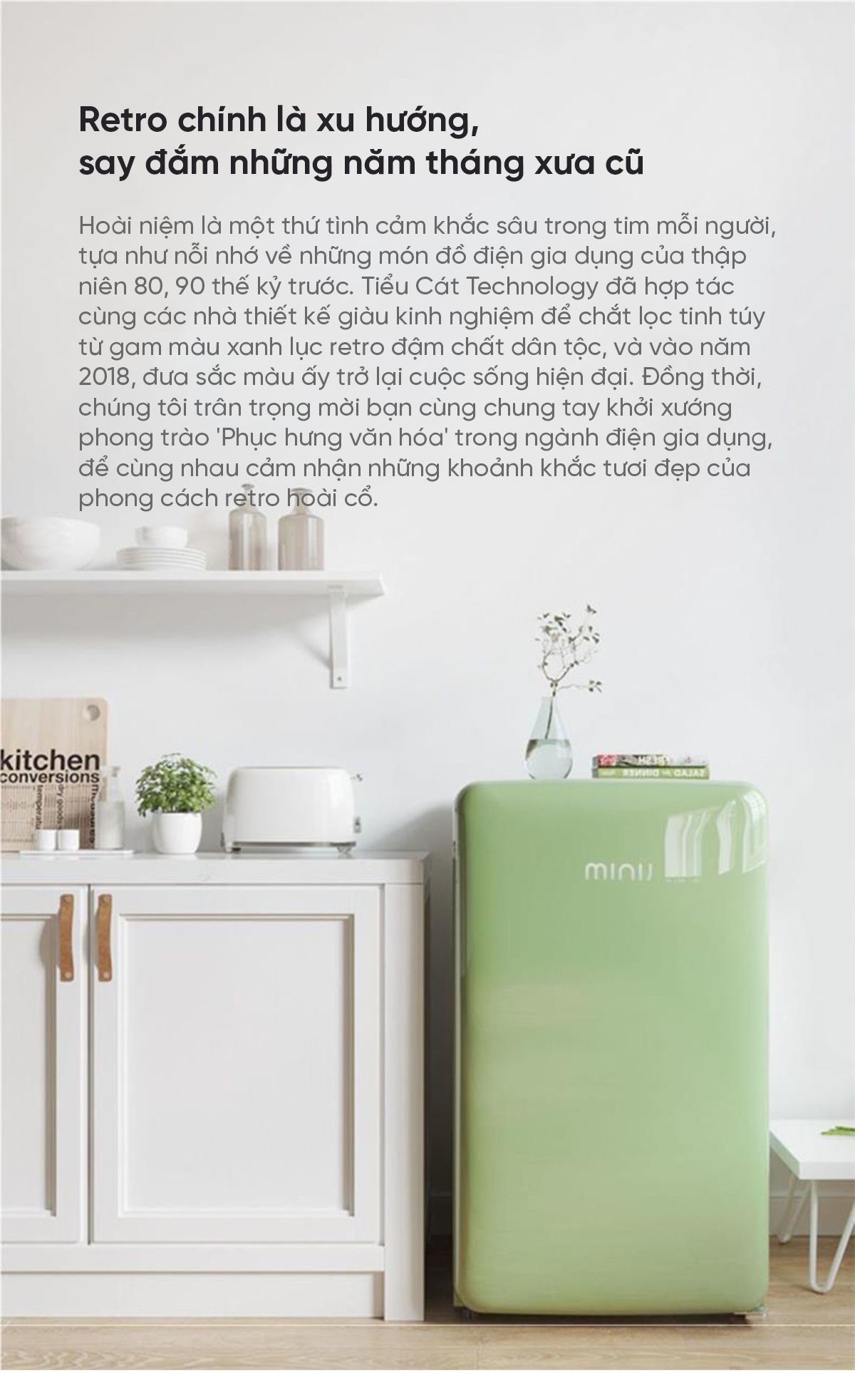 Tủ lạnh MiniJ Retro 121L nhỏ gọn thiết kế cổ điển