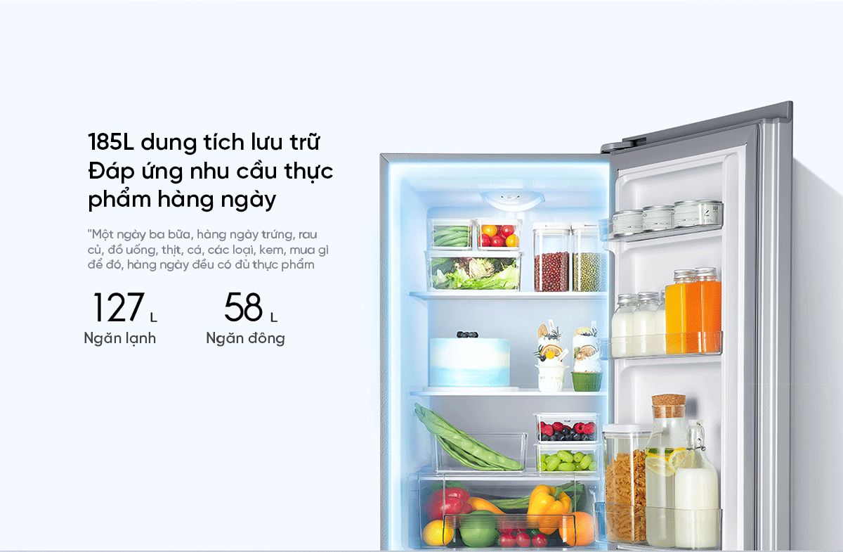 Tủ lạnh Xiaomi Mijia 185L tiết kiệm điện hiệu quả