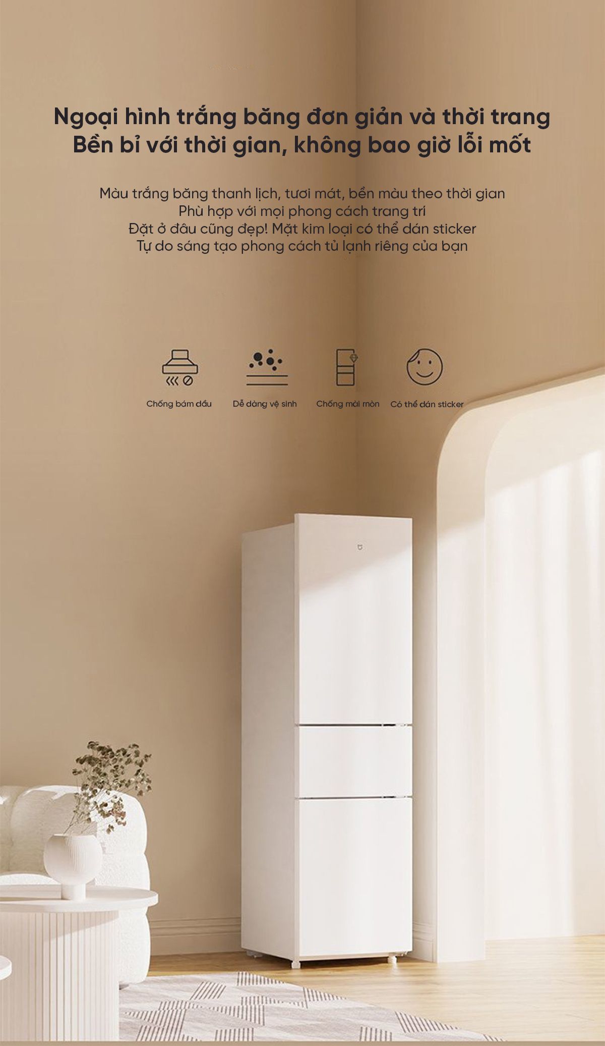 Tủ lạnh Xiaomi Mijia 205L, 3 cửa, siêu mỏng