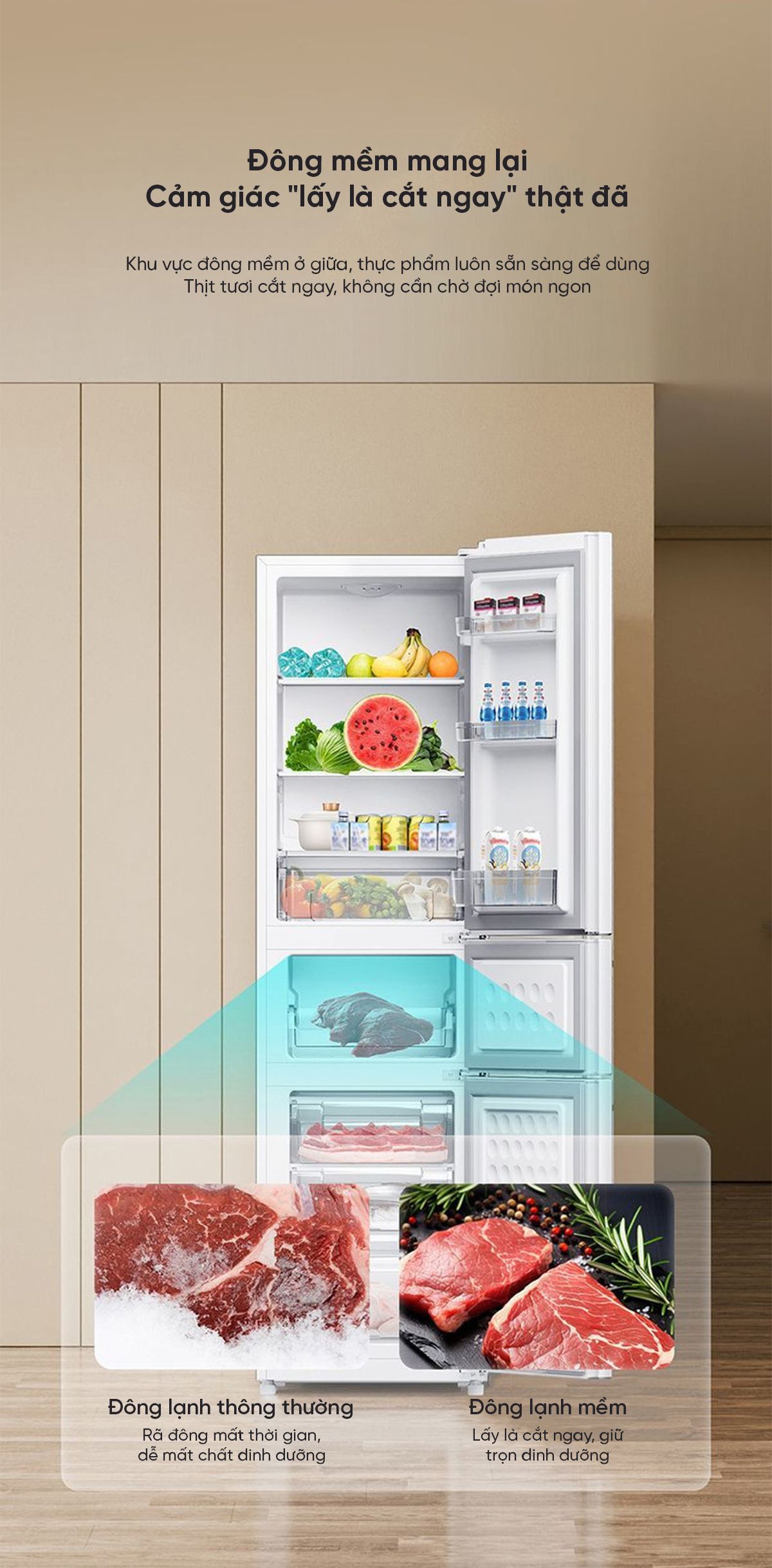Tủ lạnh Xiaomi Mijia 205L, 3 cửa, siêu mỏng