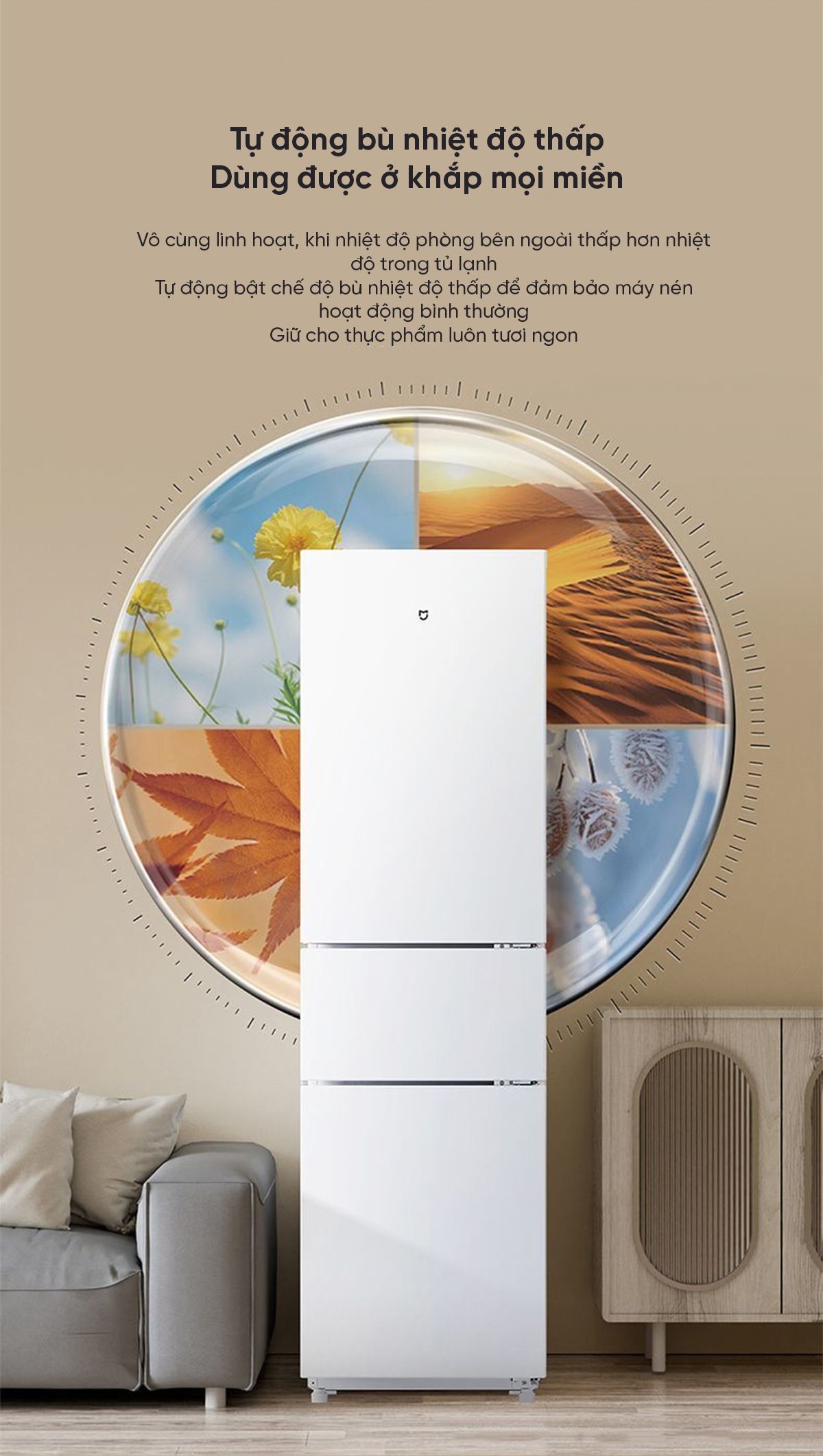 Tủ lạnh Xiaomi Mijia 205L, 3 cửa, siêu mỏng