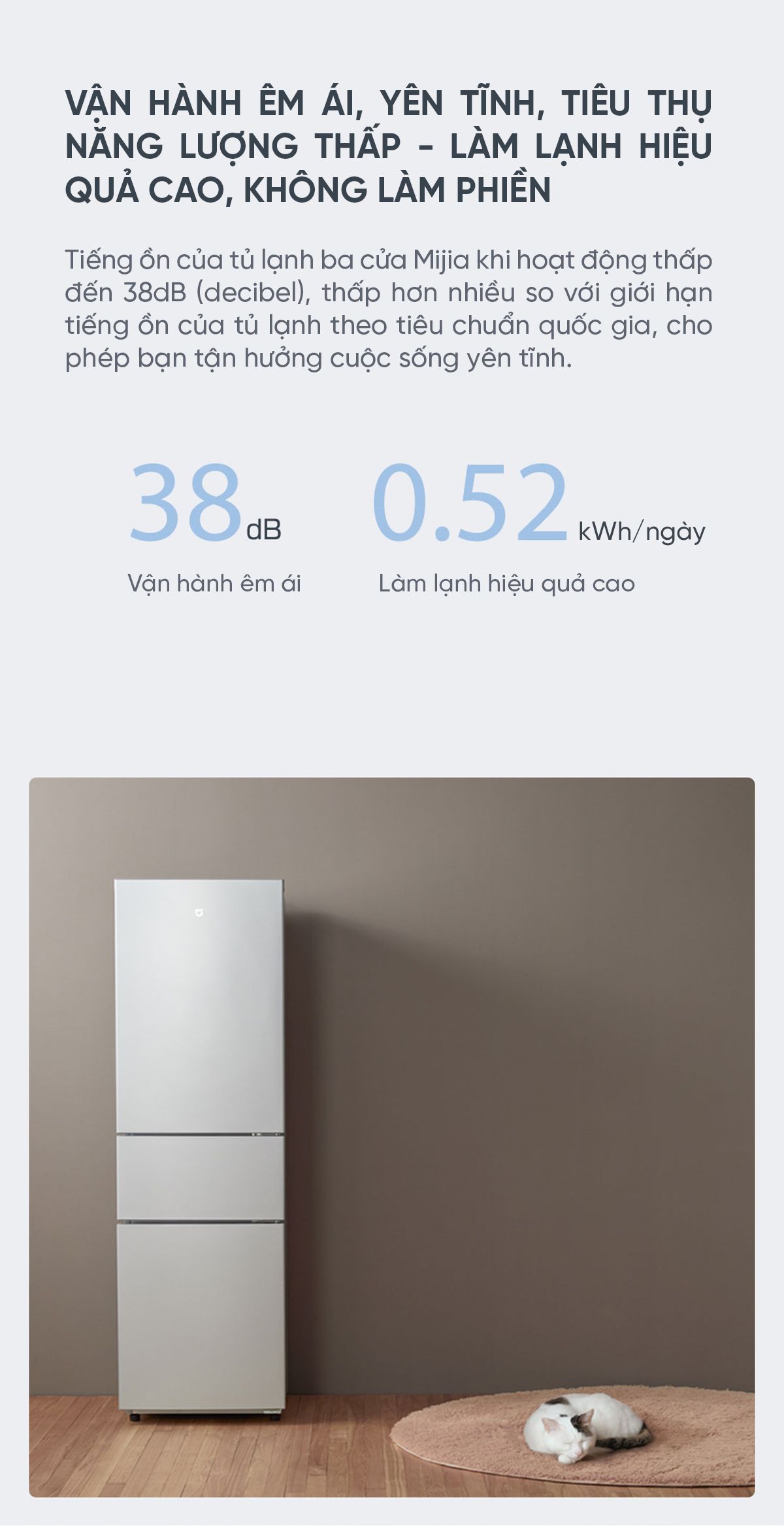 Tủ lạnh 3 cánh Xiaomi Mijia 221L thiết kế độc đáo, có ngăn đông mềm