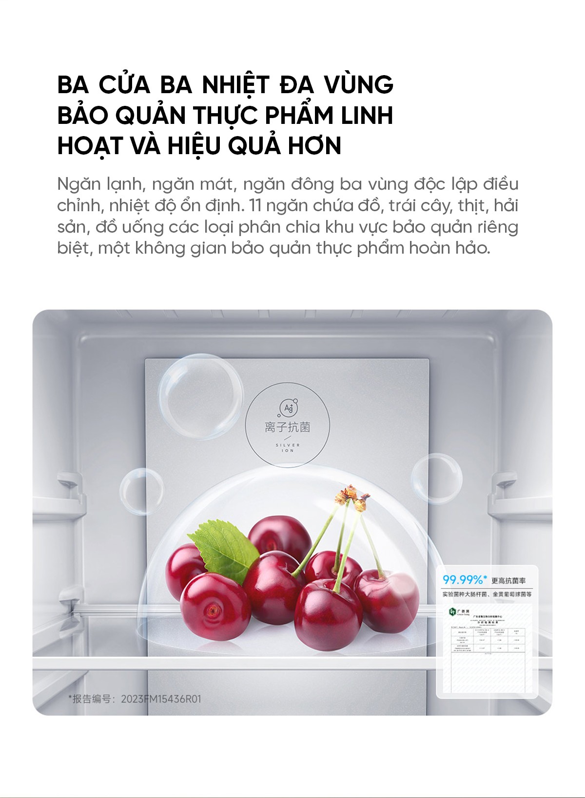 Tủ lạnh 3 cửa độc lập Xiaomi Mijia 256L lưu trữ thực phẩm hiện đại và thông minh