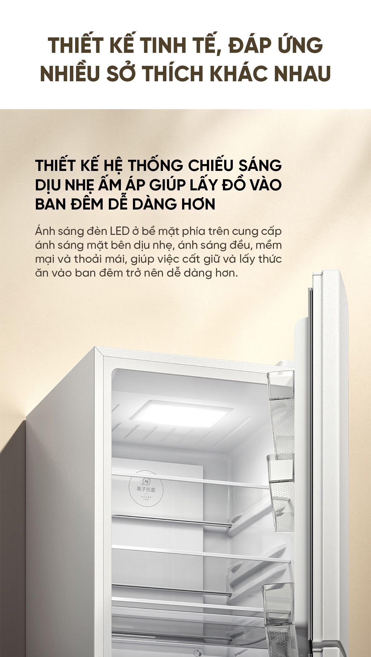 Tủ lạnh 3 cửa độc lập Xiaomi Mijia 256L lưu trữ thực phẩm hiện đại và thông minh