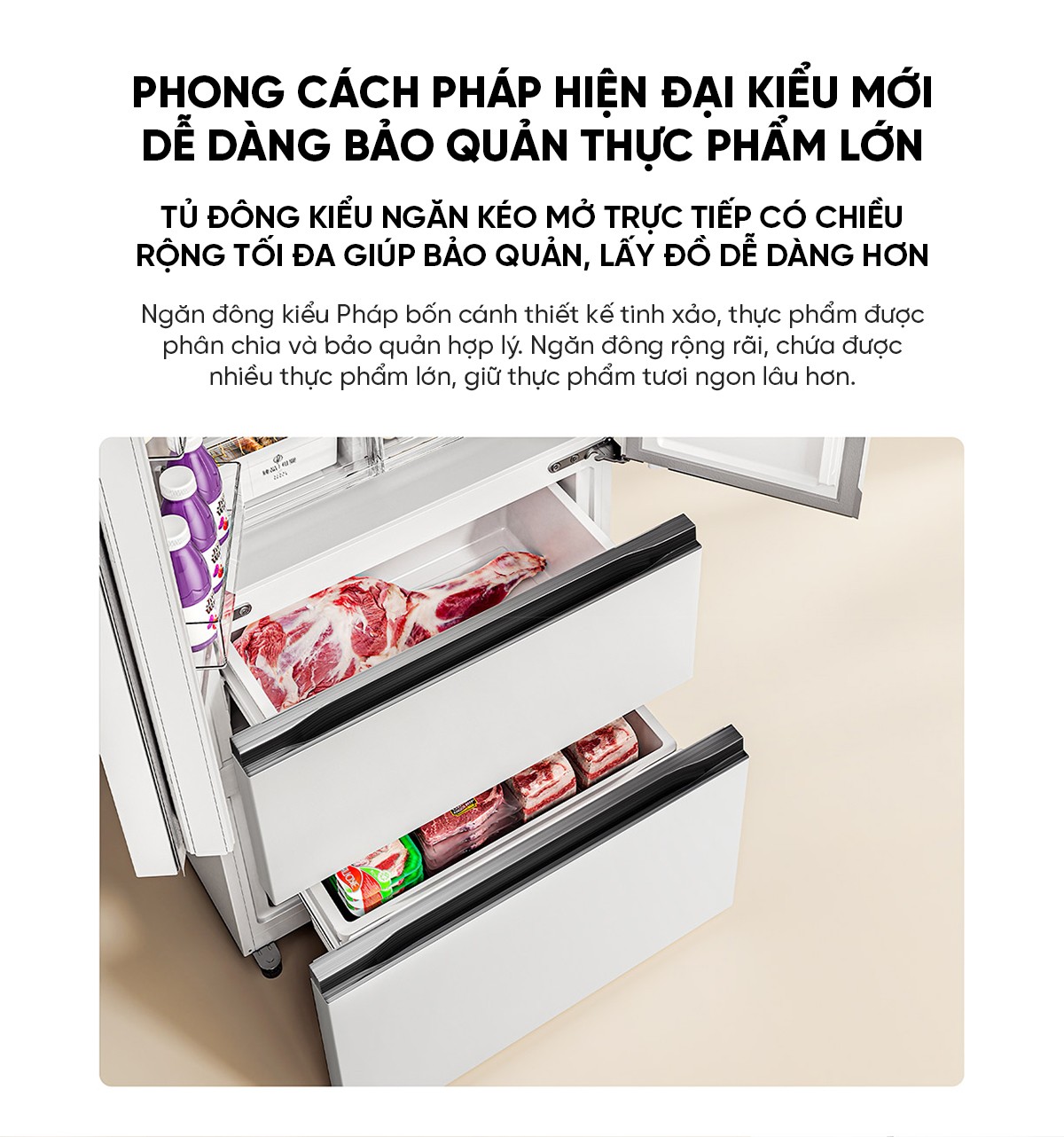 Tủ lạnh kiểu Pháp Xiaomi Mijia 439L thiết kế kiếu Pháp, ngăn chứa siêu lớn