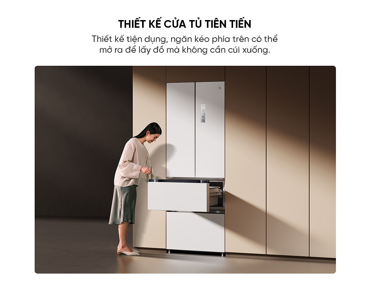 Tủ lạnh kiểu Pháp Xiaomi Mijia 439L thiết kế kiếu Pháp, ngăn chứa siêu lớn