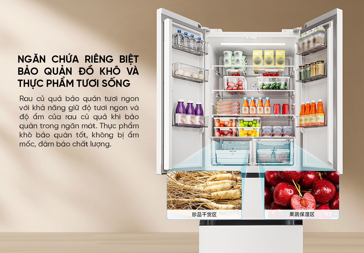Tủ lạnh kiểu Pháp Xiaomi Mijia 439L thiết kế kiếu Pháp, ngăn chứa siêu lớn
